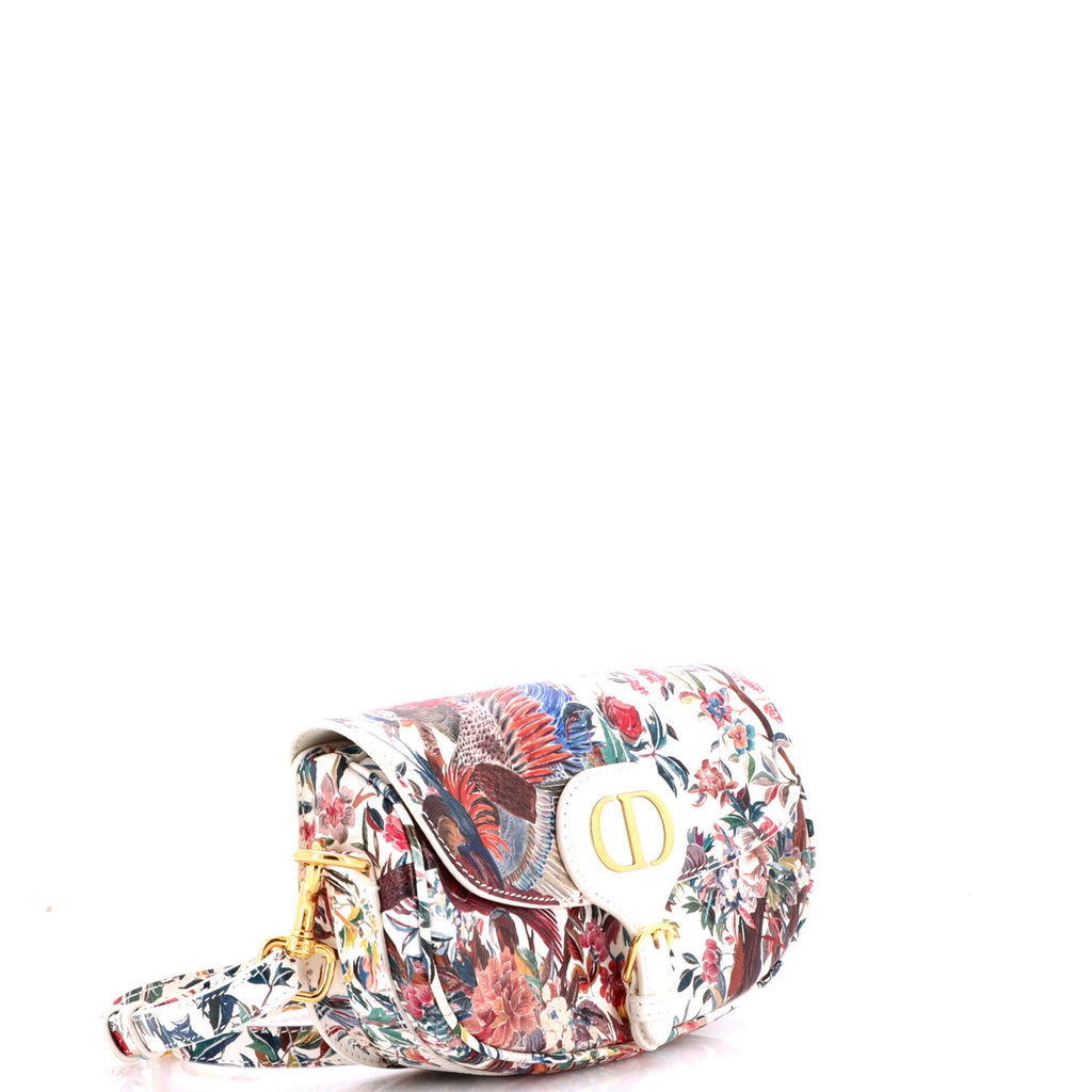 Pre Owned Christian Dior Bobby Flap Bag Printed Leather East West