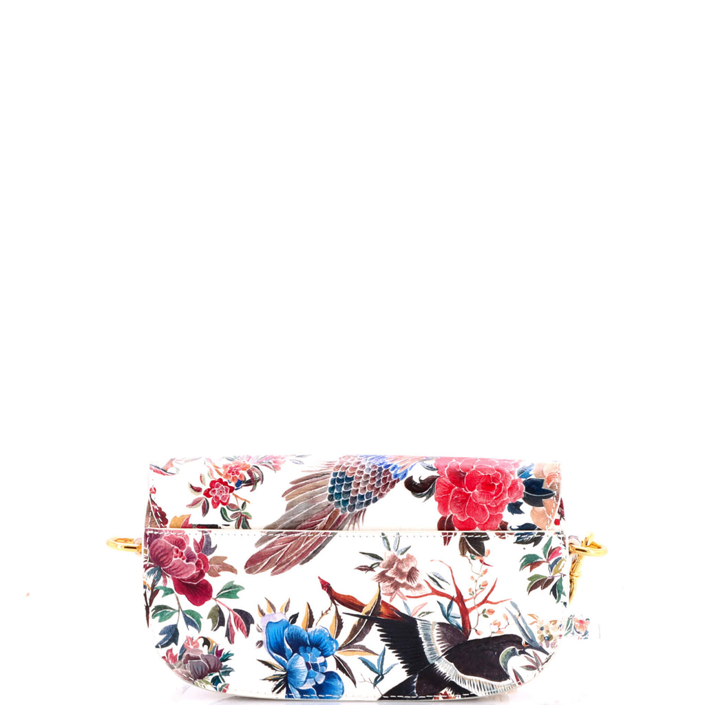 Pre Owned Christian Dior Bobby Flap Bag Printed Leather East West