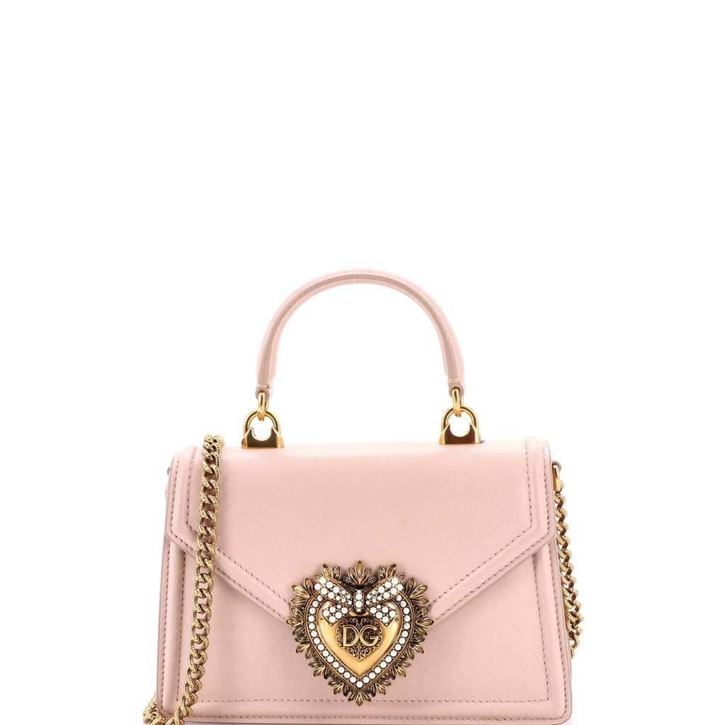 Pre Owned Dolce & Gabbana Devotion Top Handle Bag Leather Small