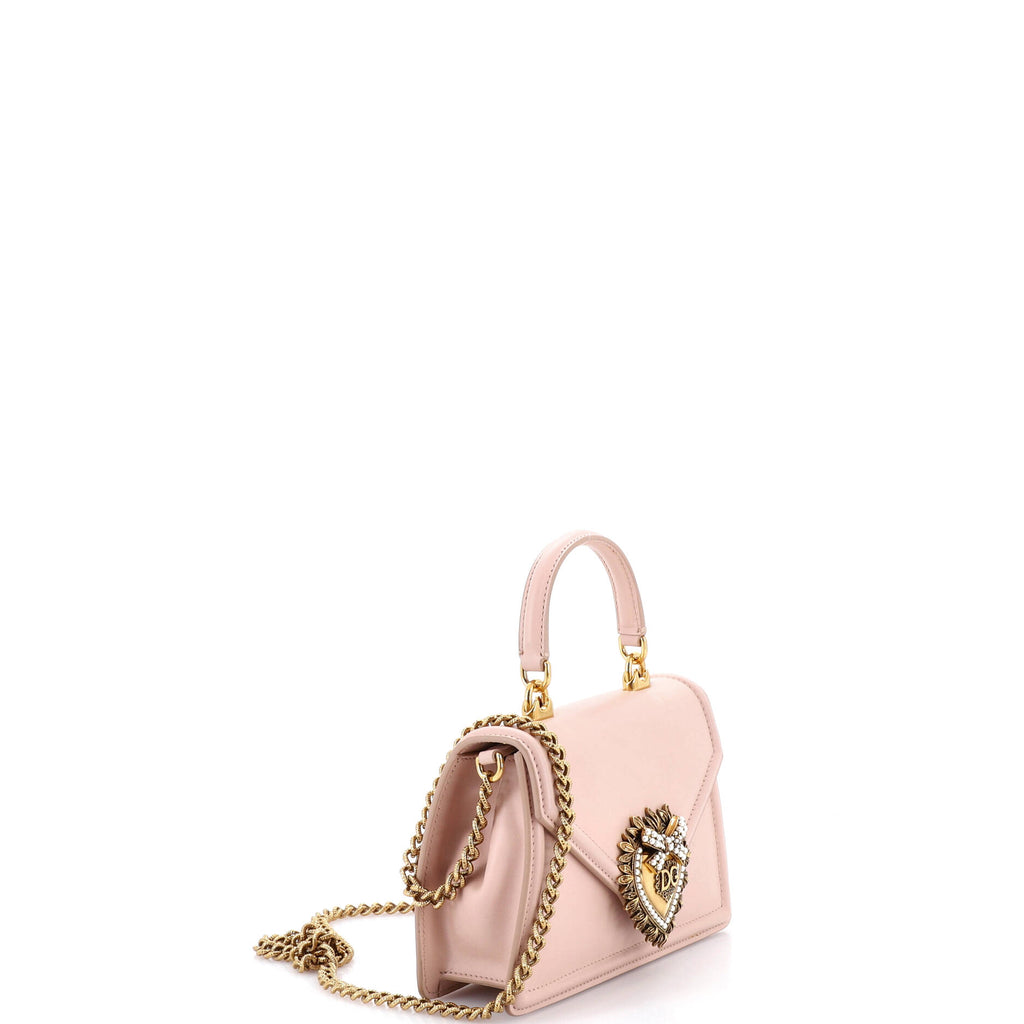Pre Owned Dolce & Gabbana Devotion Top Handle Bag Leather Small