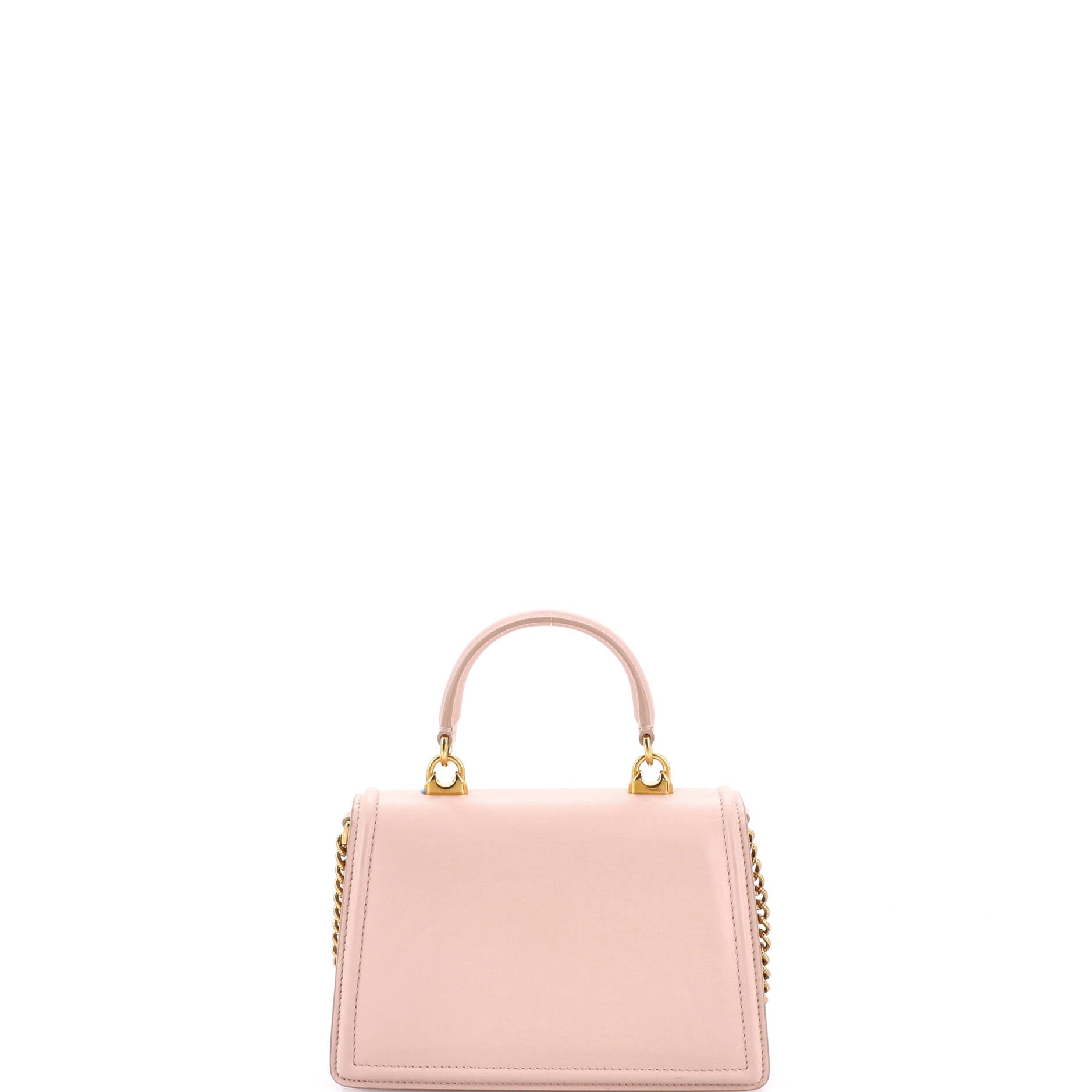 Pre Owned Dolce & Gabbana Devotion Top Handle Bag Leather Small
