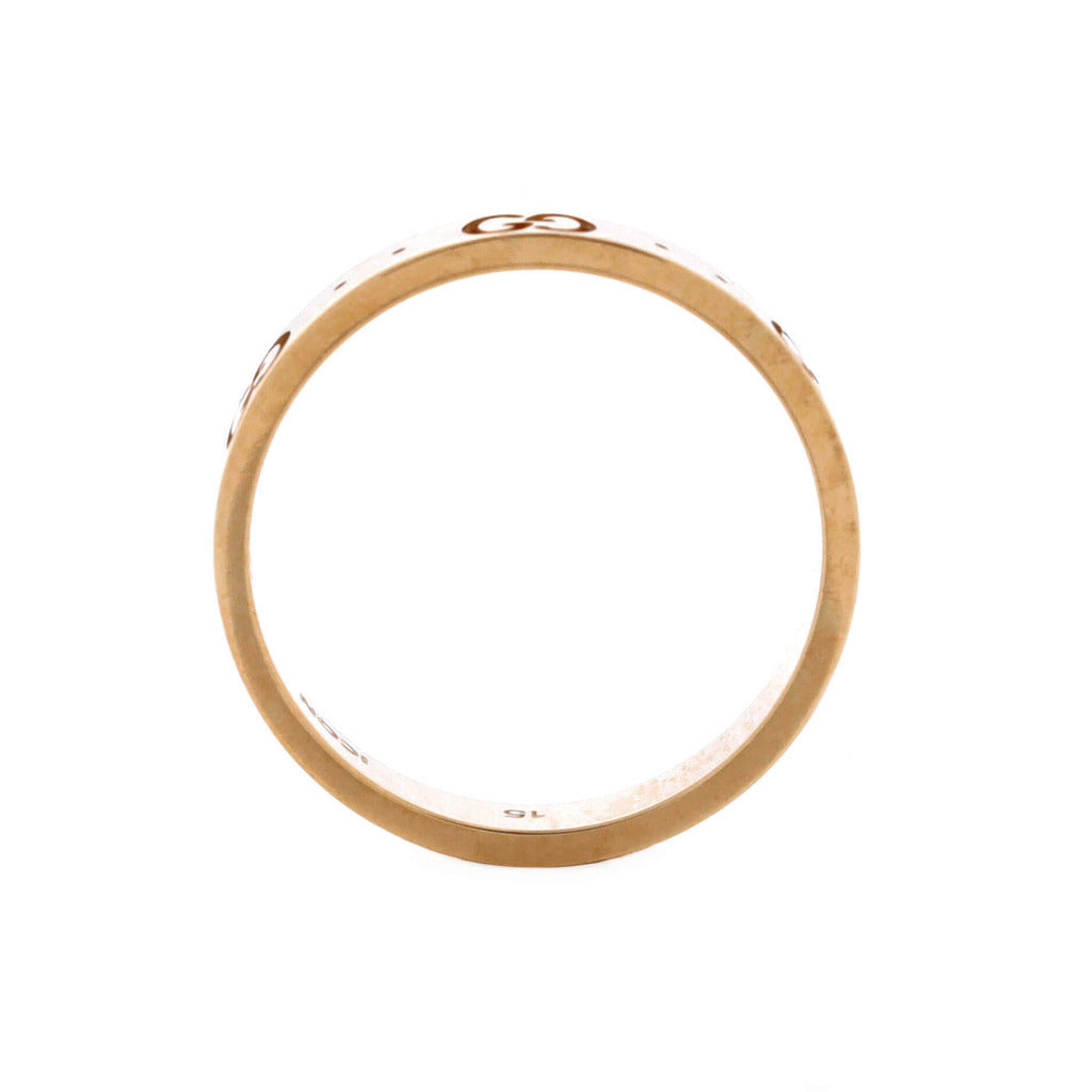 Pre Owned Gucci Icon Band Ring 18K Rose Gold 4mm