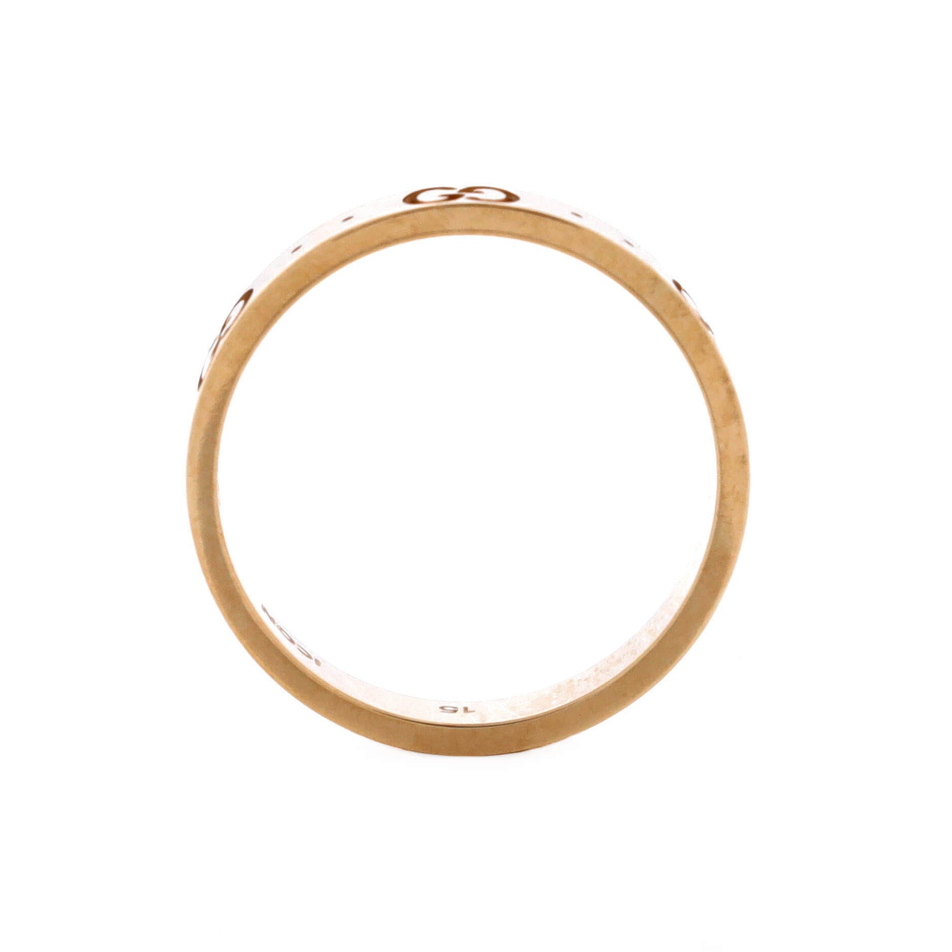 Pre Owned Gucci Icon Band Ring 18K Rose Gold 4mm