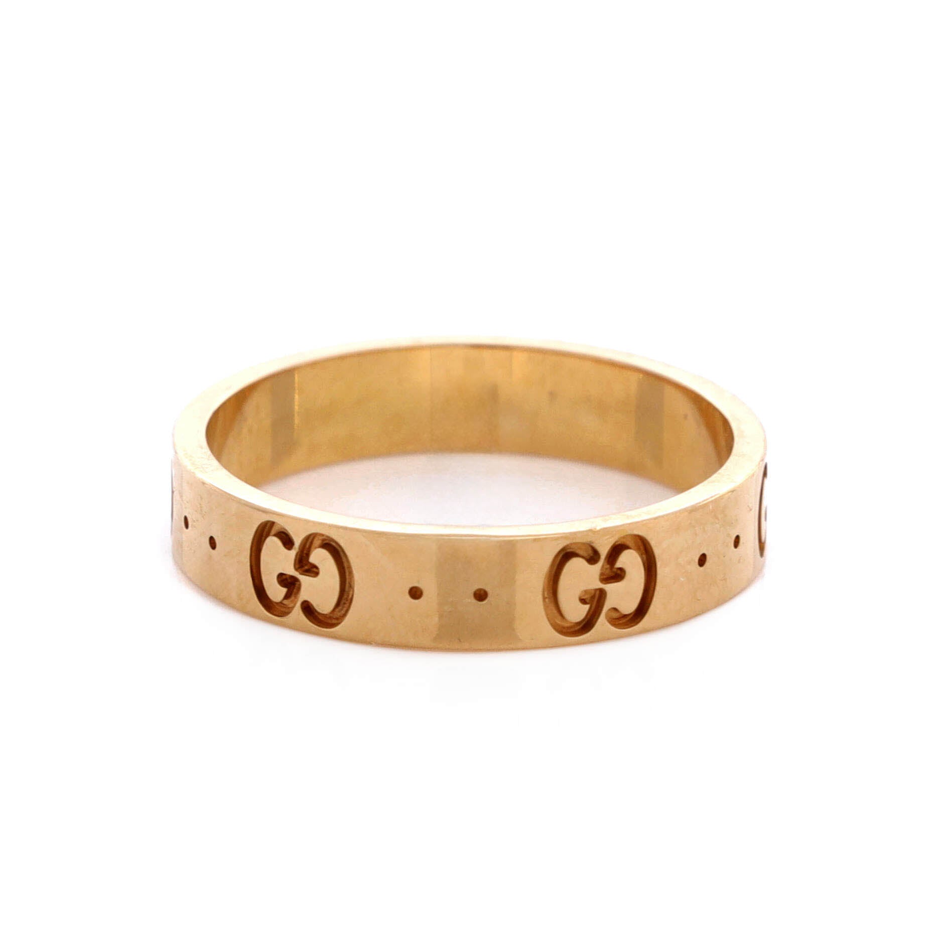 Pre Owned Gucci Icon Band Ring 18K Rose Gold 4mm