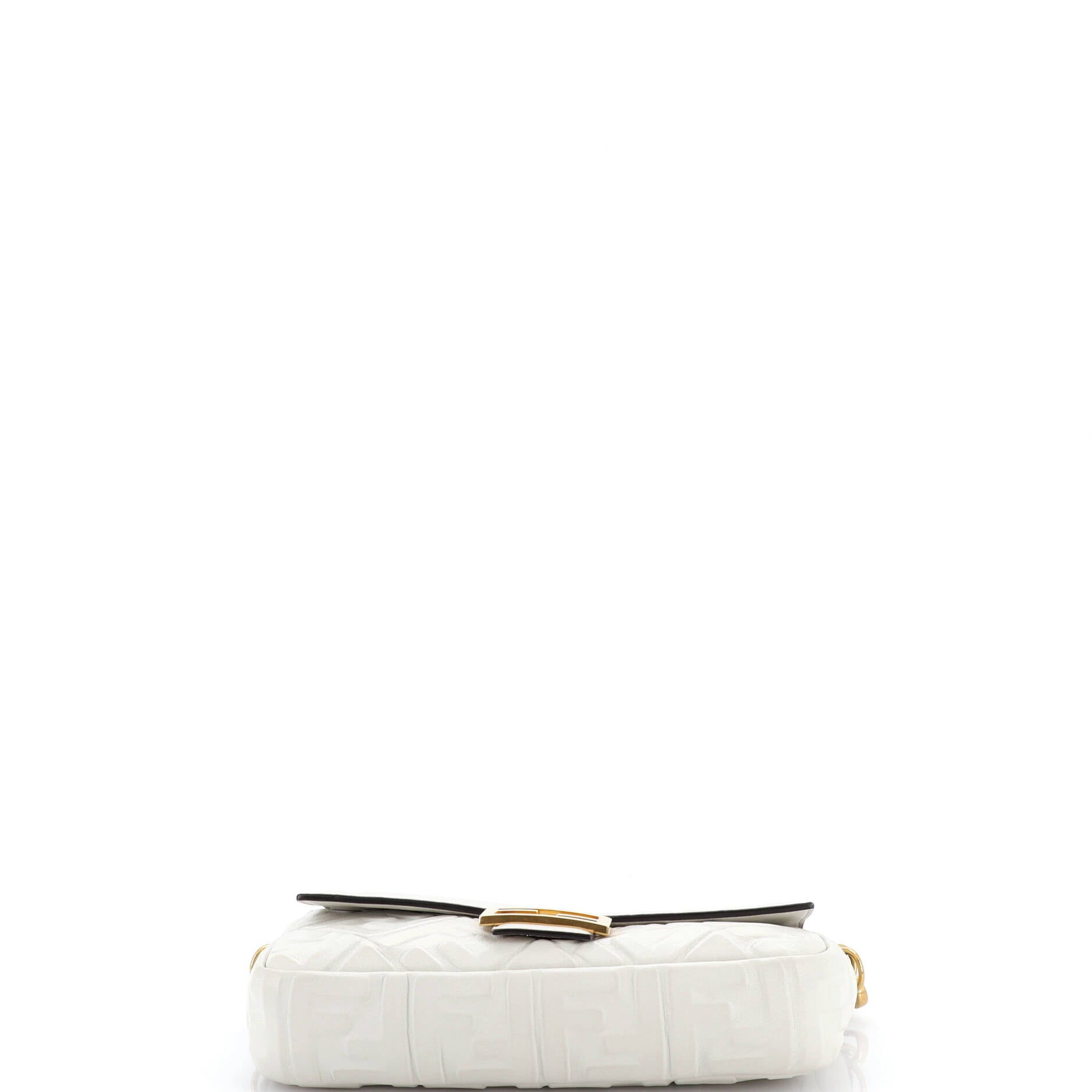 Pre Owned Fendi Baguette NM Bag Zucca Embossed Leather Medium