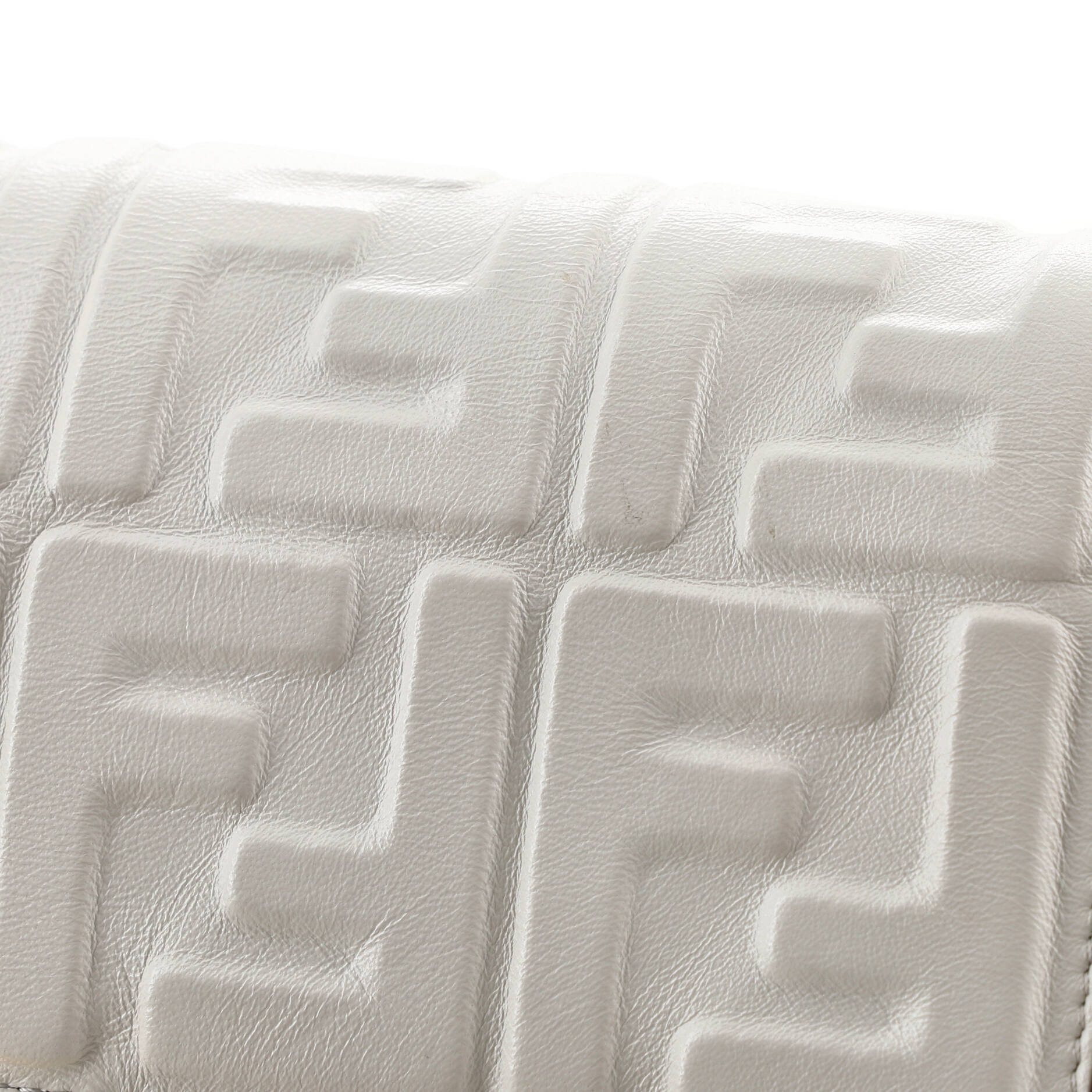 Pre Owned Fendi Baguette NM Bag Zucca Embossed Leather Medium