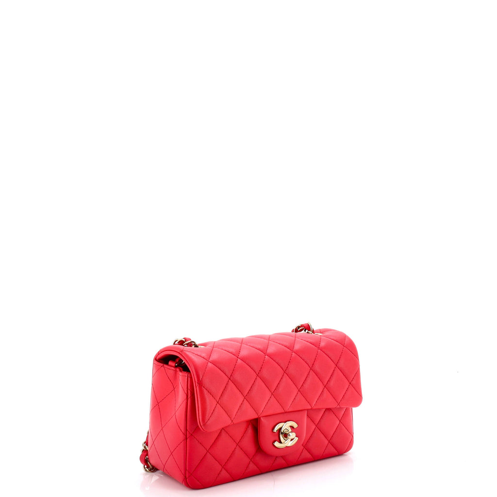 Pre Owned Chanel Classic Single Flap Bag Quilted Lambskin Mini