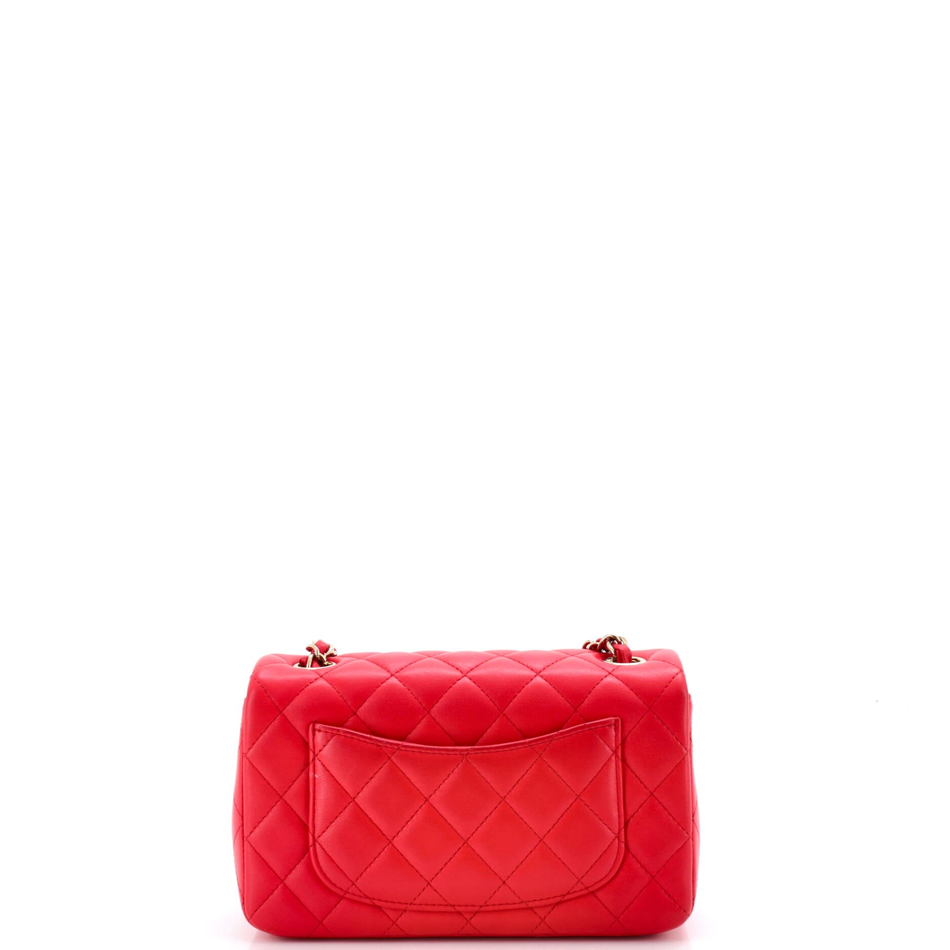 Pre Owned Chanel Classic Single Flap Bag Quilted Lambskin Mini