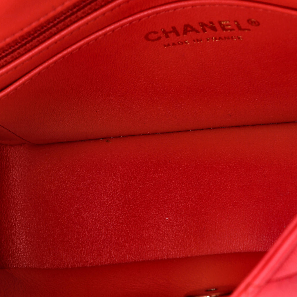 Pre Owned Chanel Classic Single Flap Bag Quilted Lambskin Mini