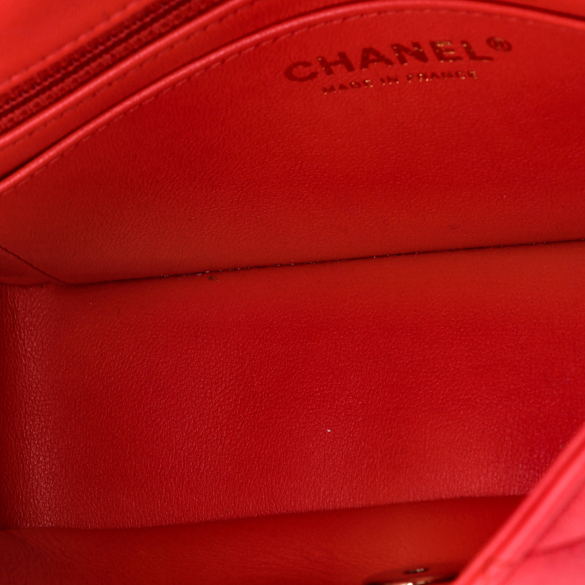 Pre Owned Chanel Classic Single Flap Bag Quilted Lambskin Mini
