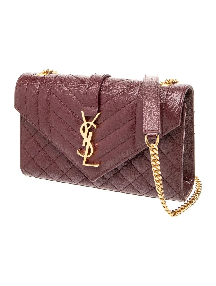 Pre Owned Saint Laurent  Leather Envelope Small