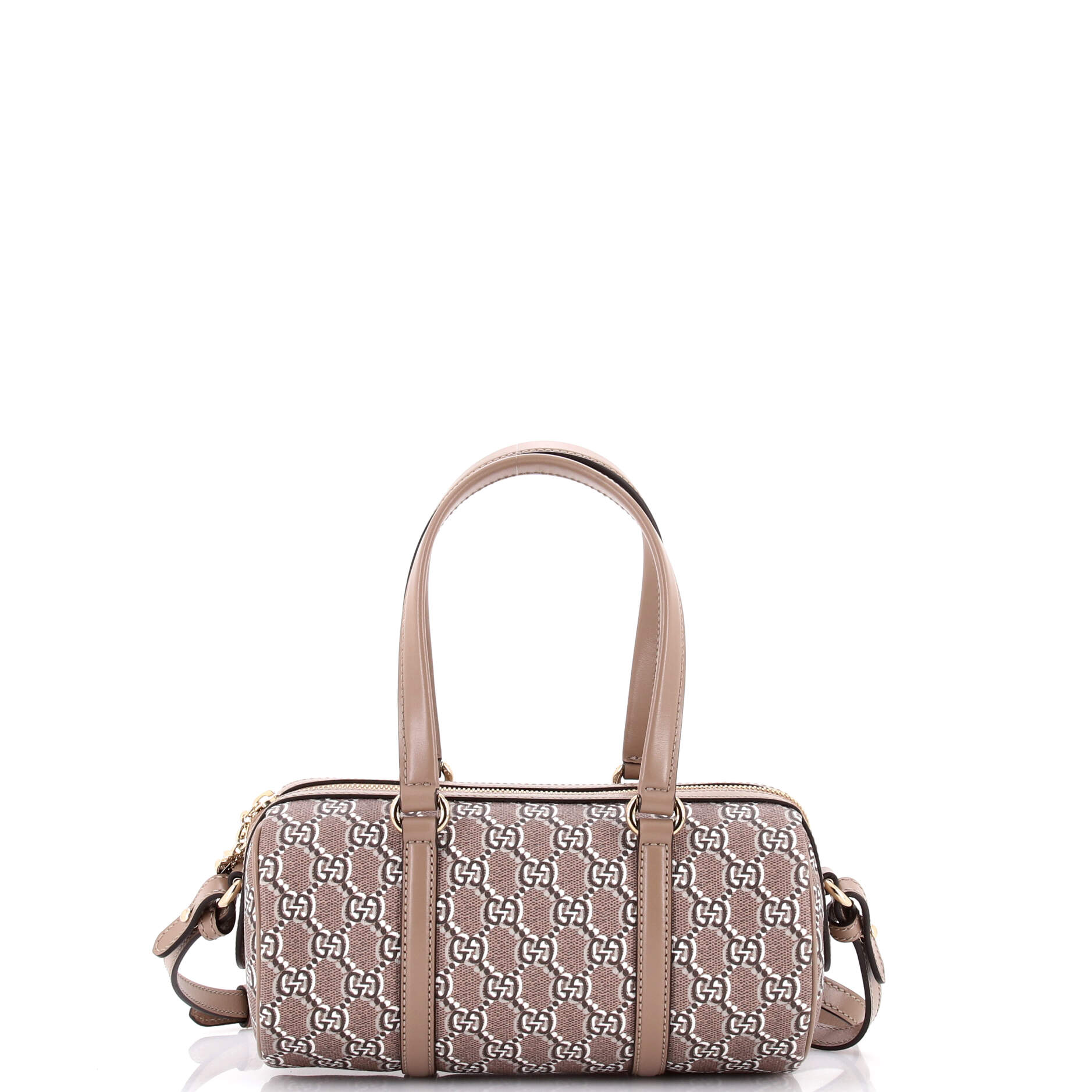 Pre Owned Gucci Convertible Duffle Bag GG Shadow Coated Canvas Small