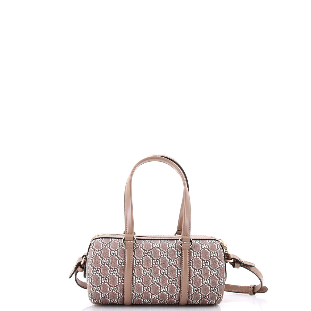 Pre Owned Gucci Convertible Duffle Bag GG Shadow Coated Canvas Small