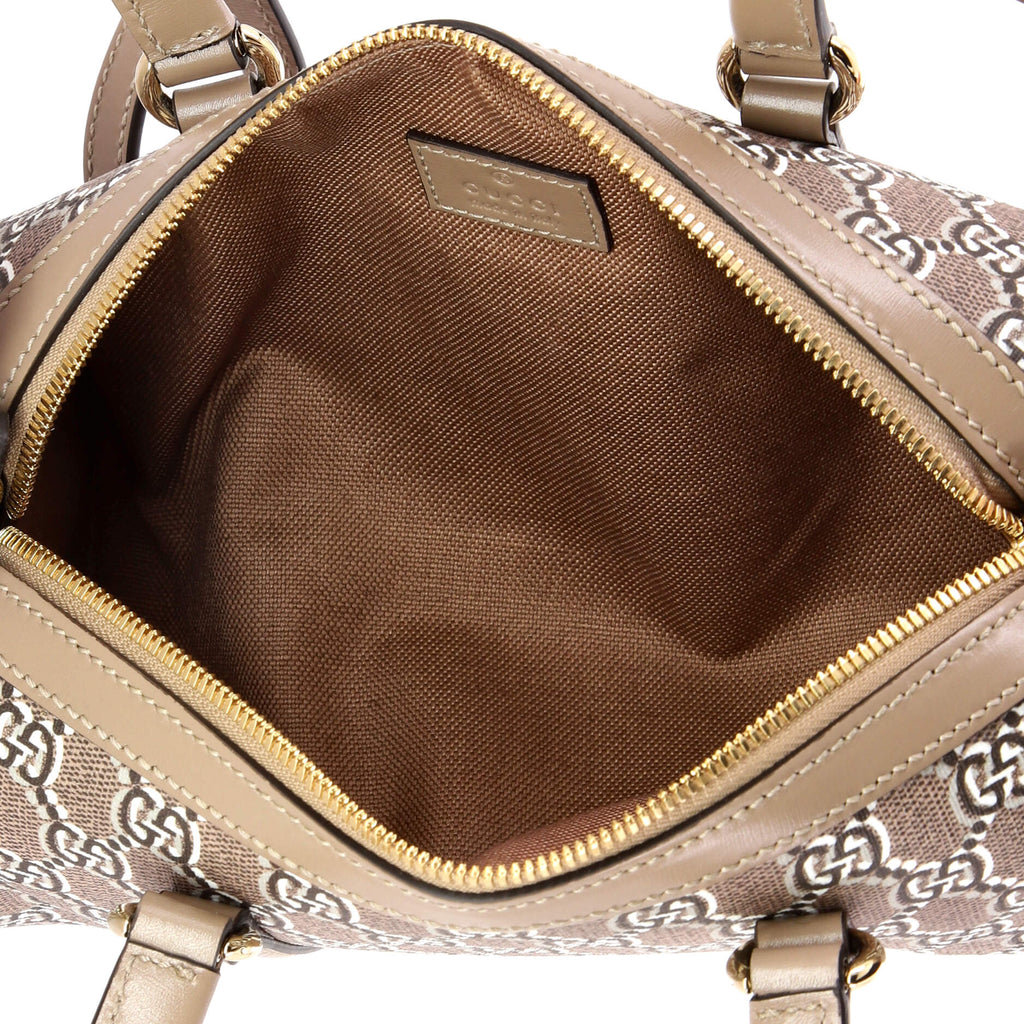 Pre Owned Gucci Convertible Duffle Bag GG Shadow Coated Canvas Small