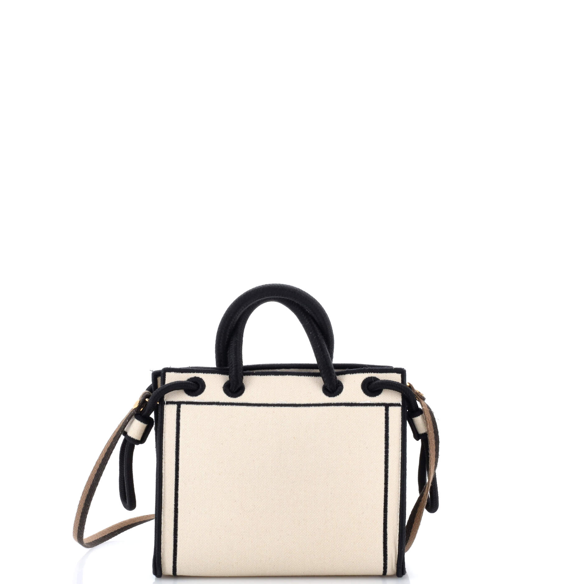 Pre Owned Fendi Roma Shopper Tote Canvas Mini