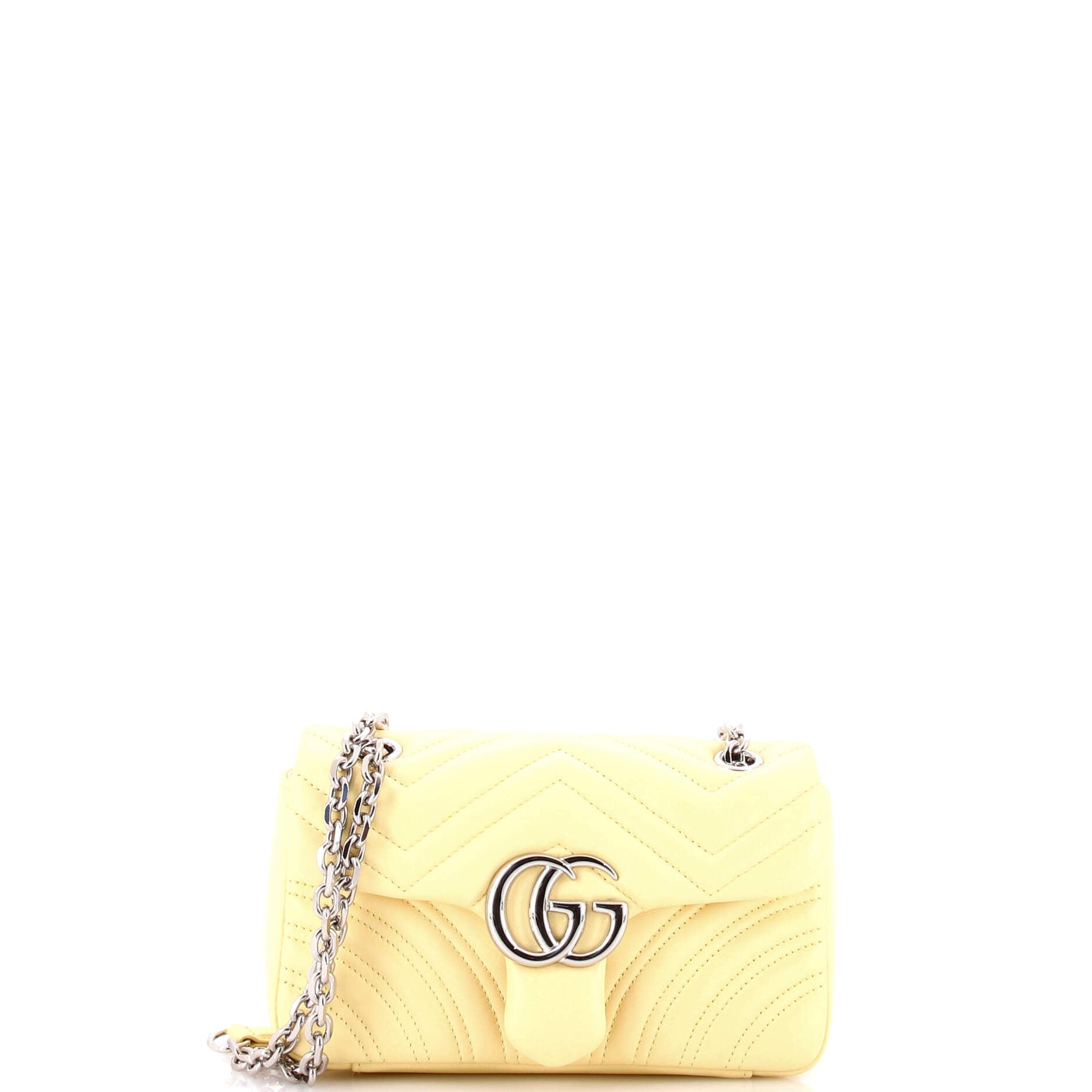 Pre Owned Gucci GG Marmont Flap Bag Matelasse Leather Small