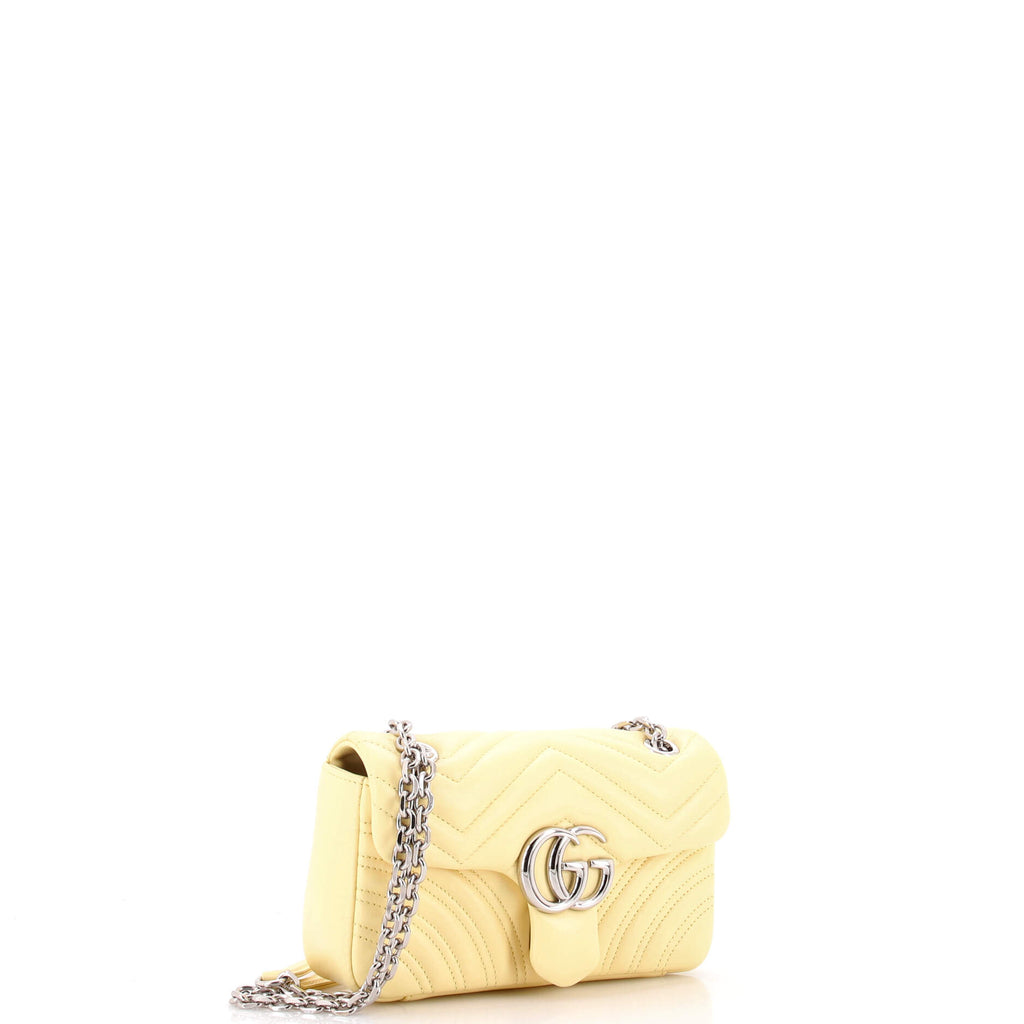 Pre Owned Gucci GG Marmont Flap Bag Matelasse Leather Small