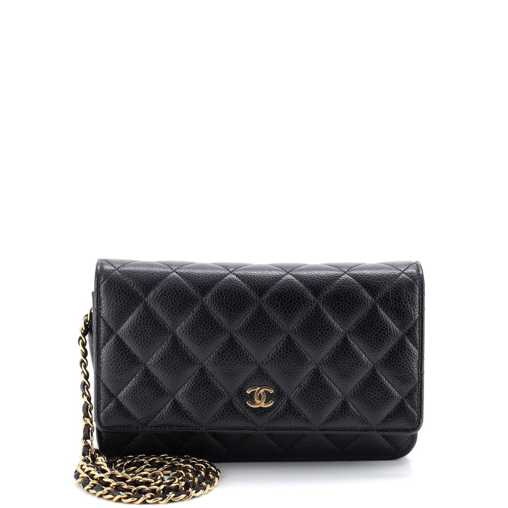 Pre Owned Chanel Wallet on Chain Quilted Caviar
