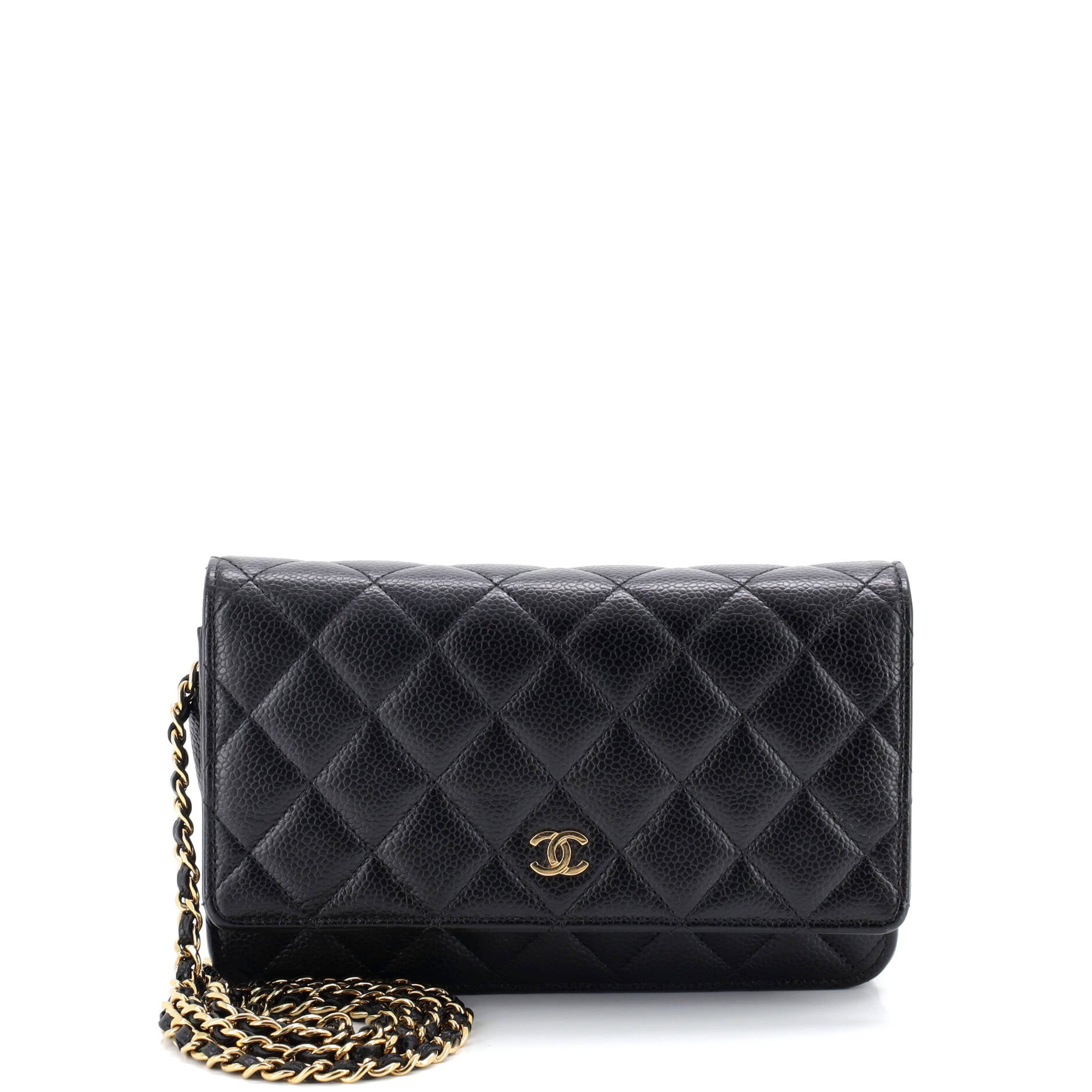 Pre Owned Chanel Wallet on Chain Quilted Caviar