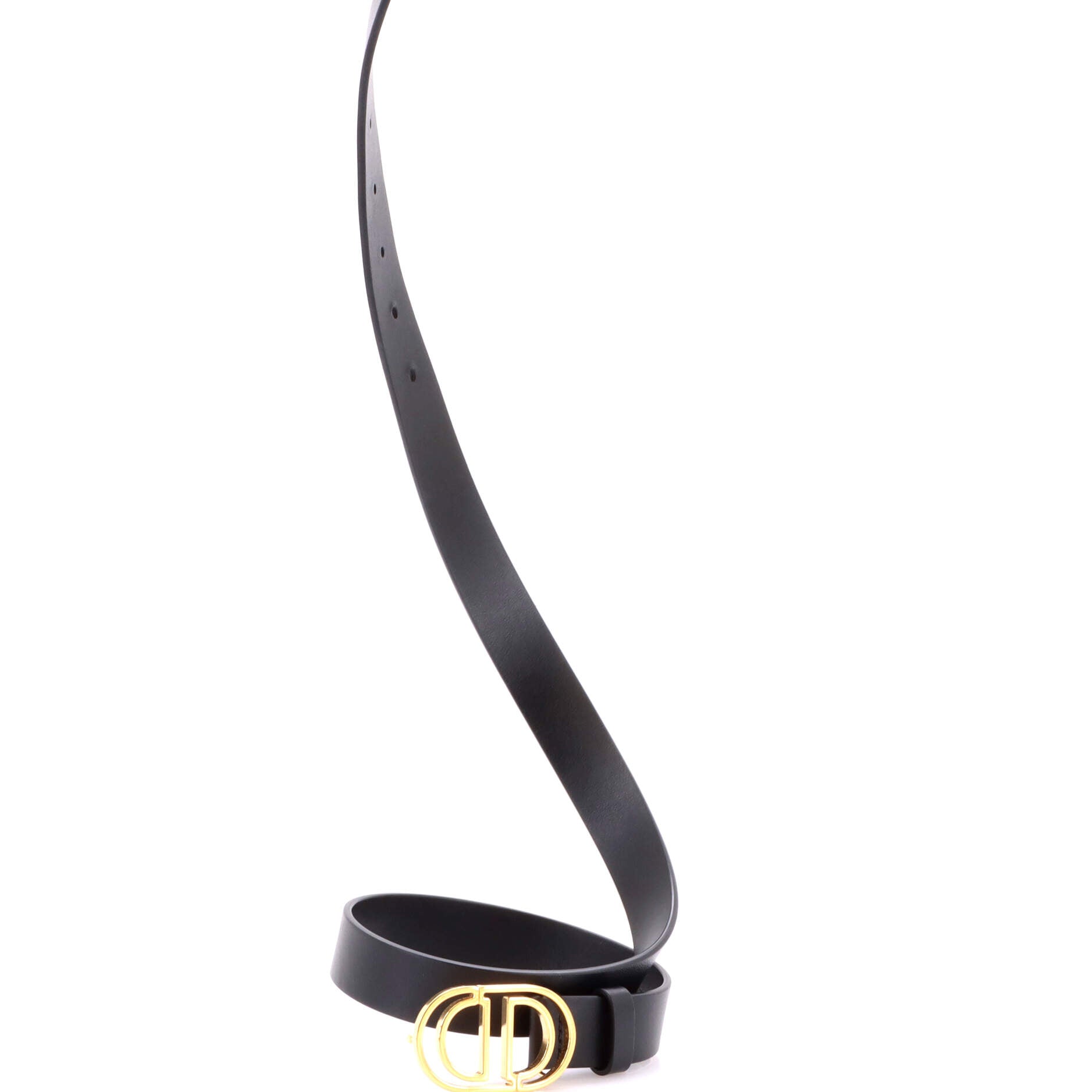 Pre Owned Christian Dior 30 Montaigne Cut-Out Belt Leather Thin