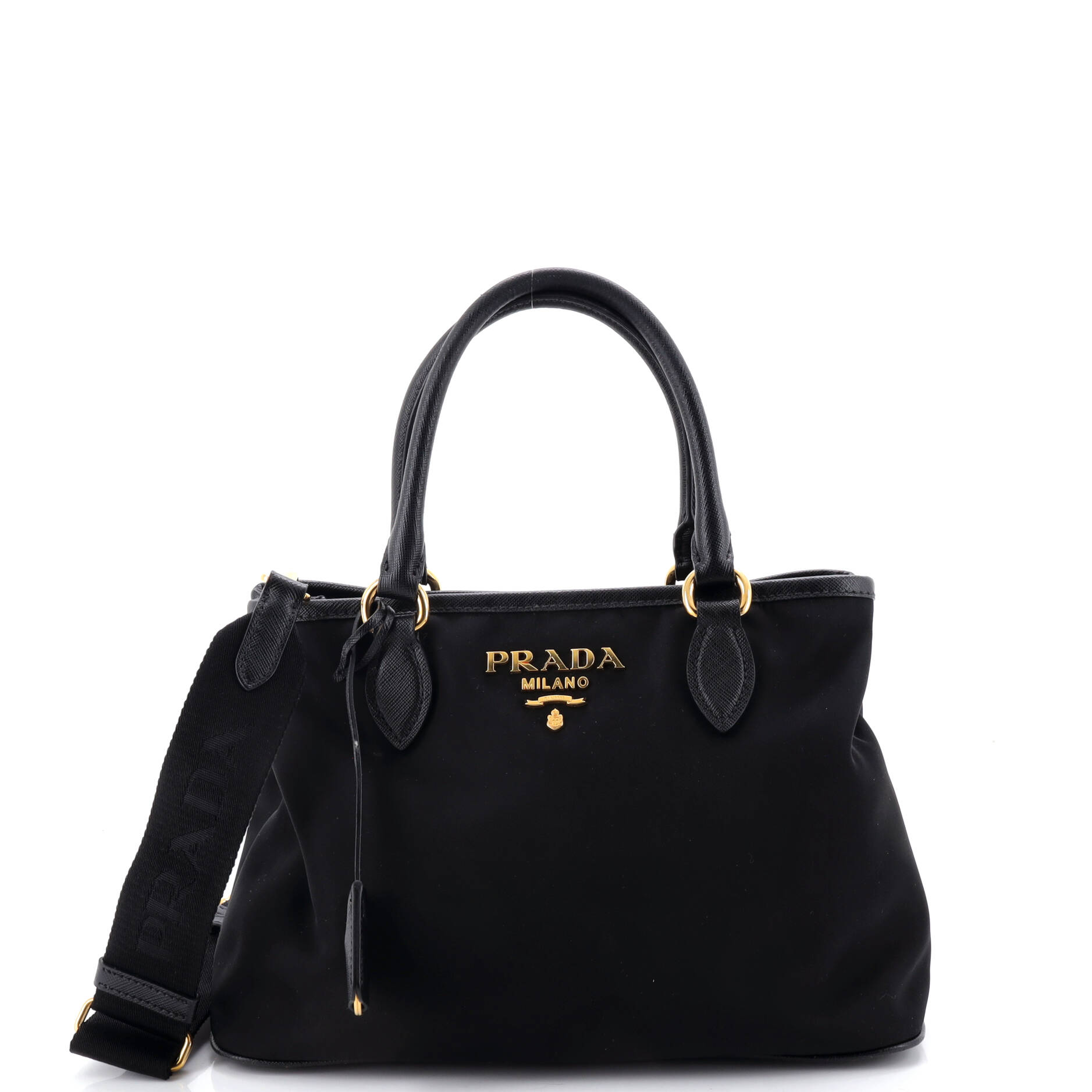 Pre Owned Prada Convertible Open Tote Tessuto Small