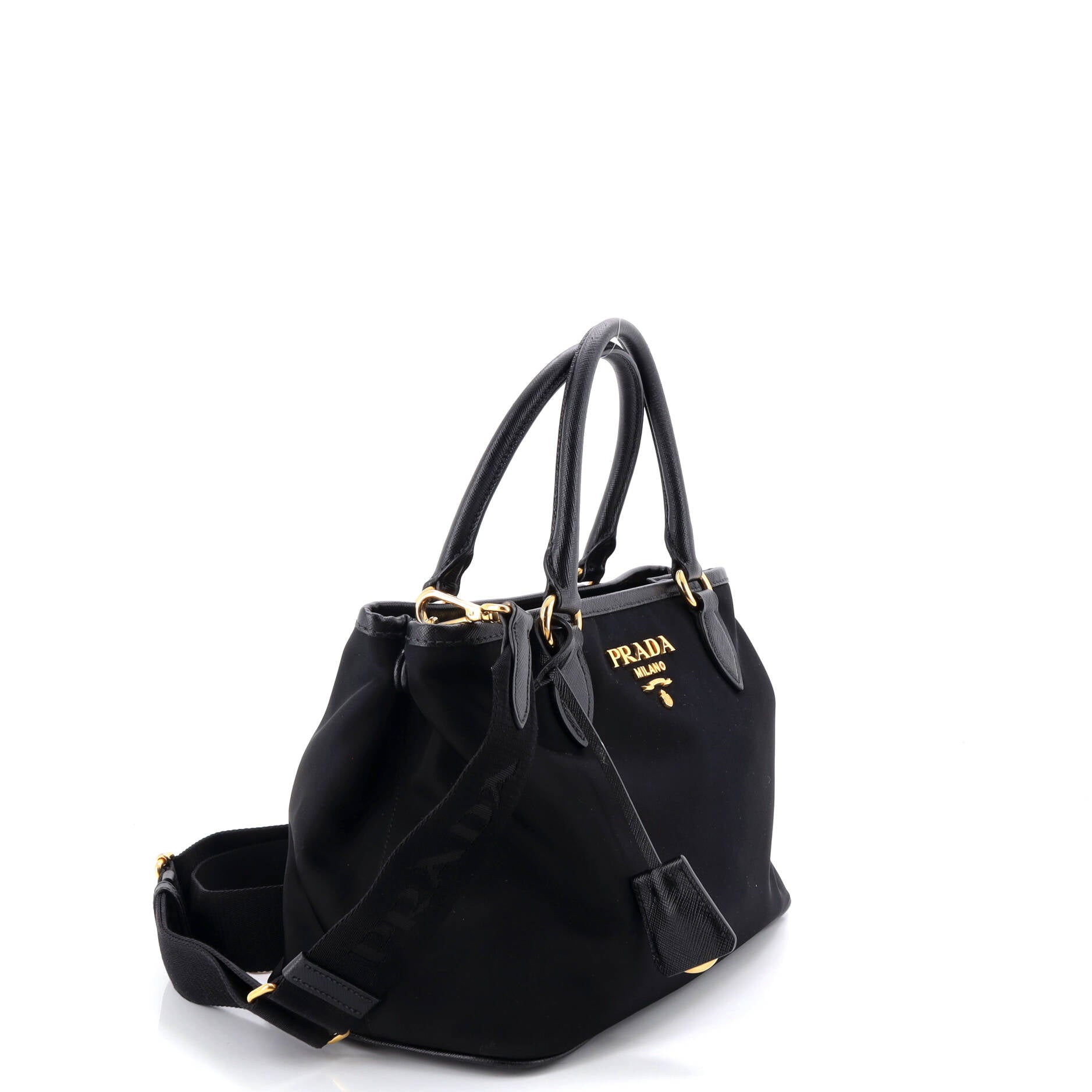 Pre Owned Prada Convertible Open Tote Tessuto Small