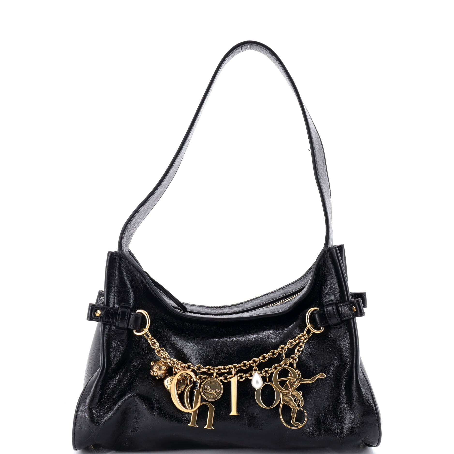 Pre Owned Chloe Charms Hobo Leather