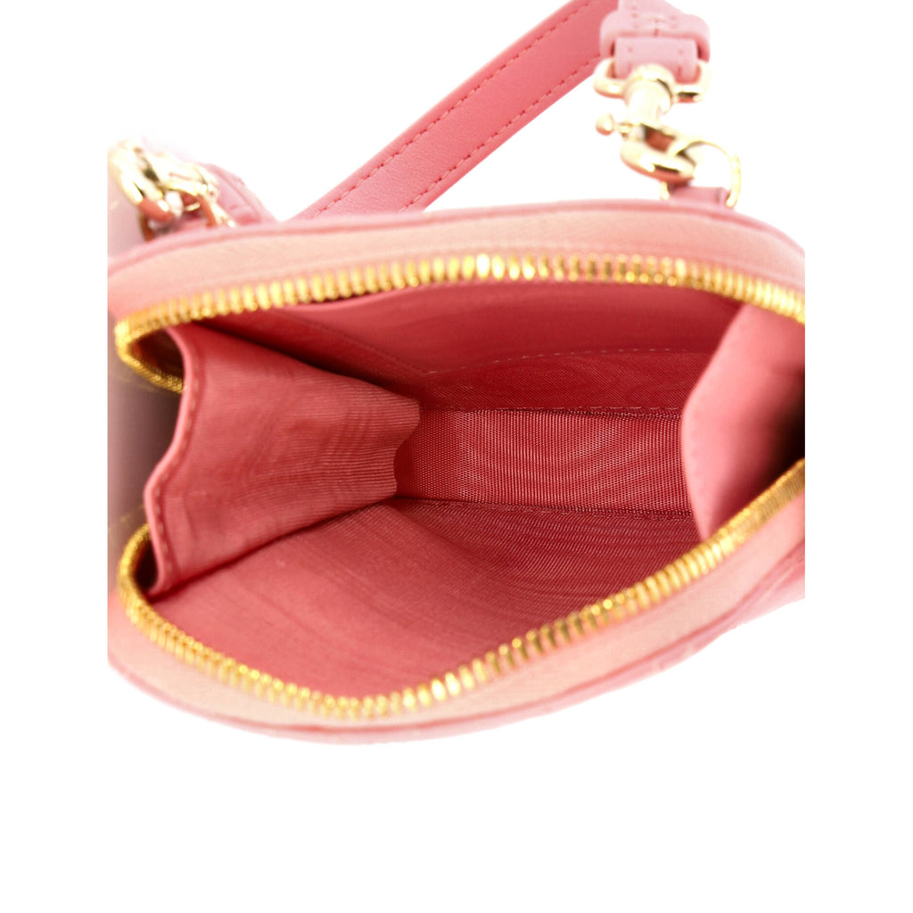 Pre Owned Christian Dior Lady Dior Phone Holder on Chain Cannage Quilt Lambskin