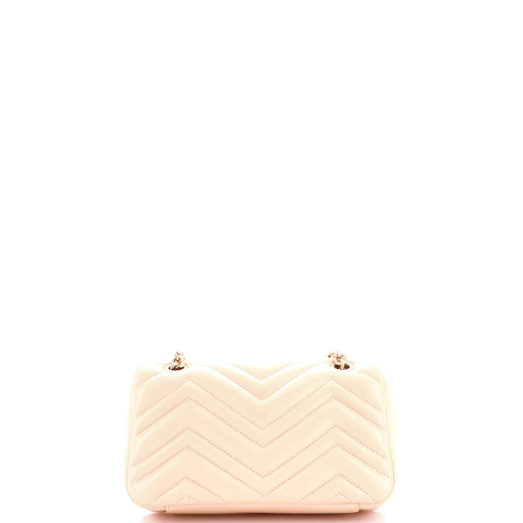 Pre Owned Gucci GG Marmont Flap Bag Matelasse Leather Mini