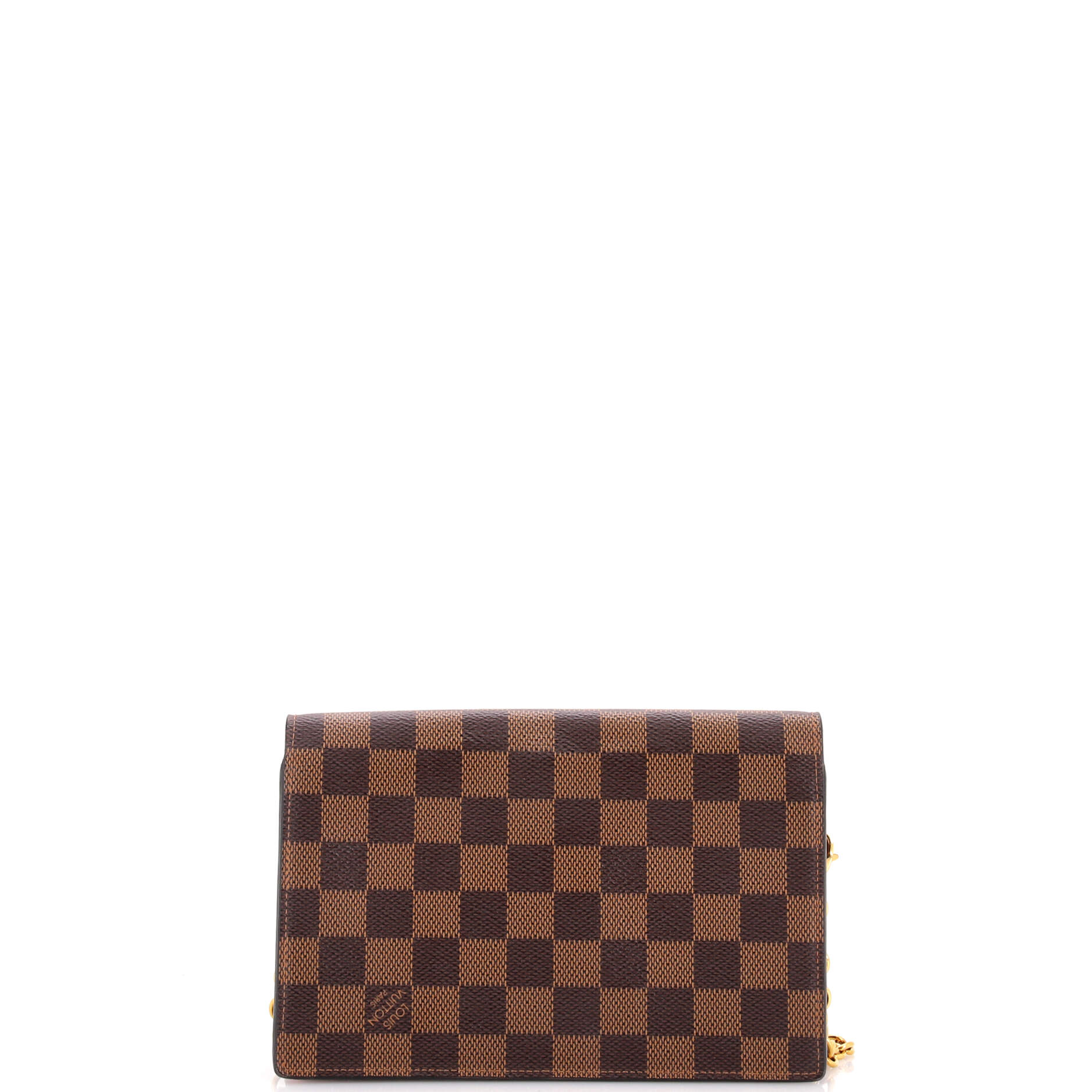 Pre Owned Louis Vuitton Vavin Chain Wallet NM Damier with Leather
