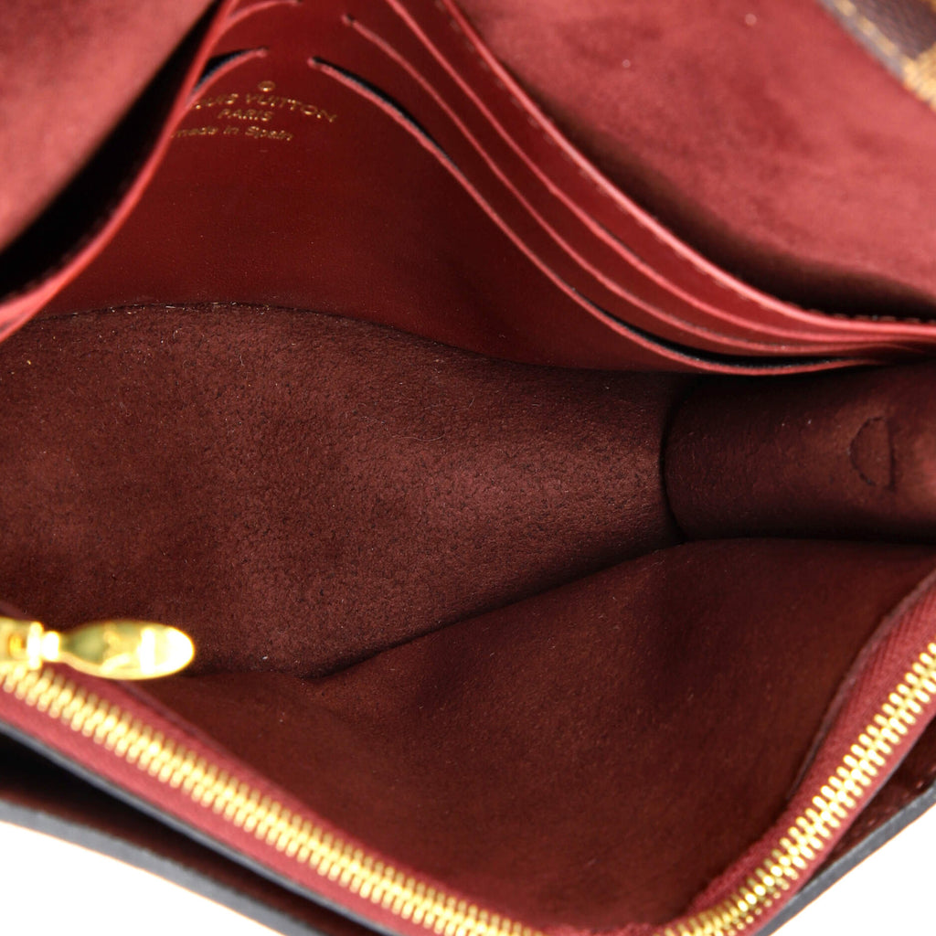 Pre Owned Louis Vuitton Vavin Chain Wallet NM Damier with Leather