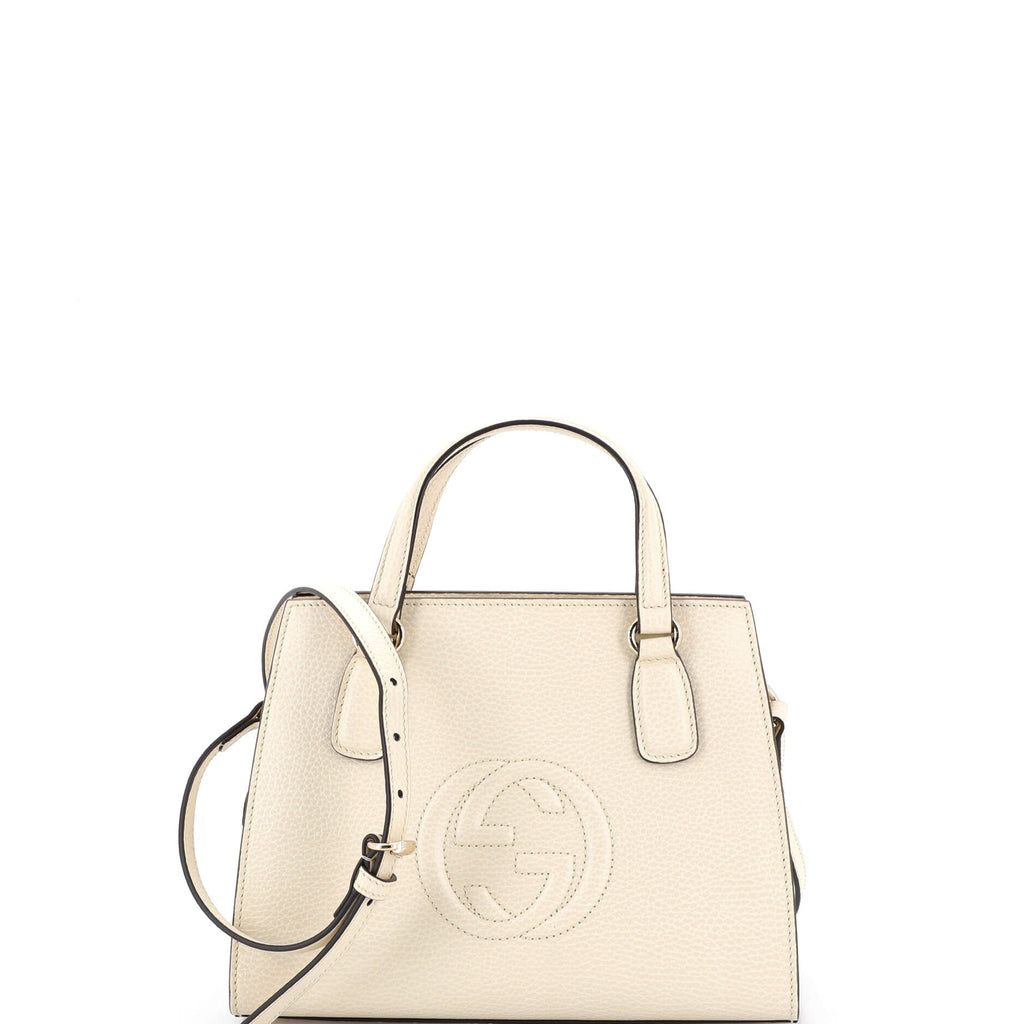 Pre Owned Gucci Soho Convertible Top Handle Satchel Leather Small