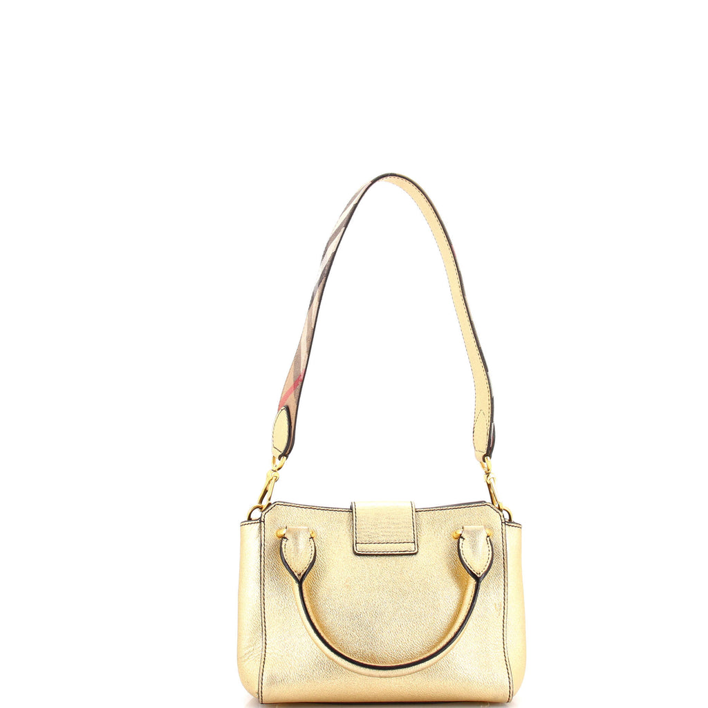 Pre Owned Burberry Buckle Tote Leather Small