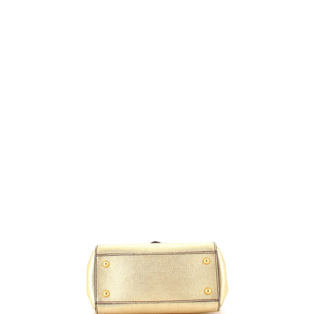Pre Owned Burberry Buckle Tote Leather Small
