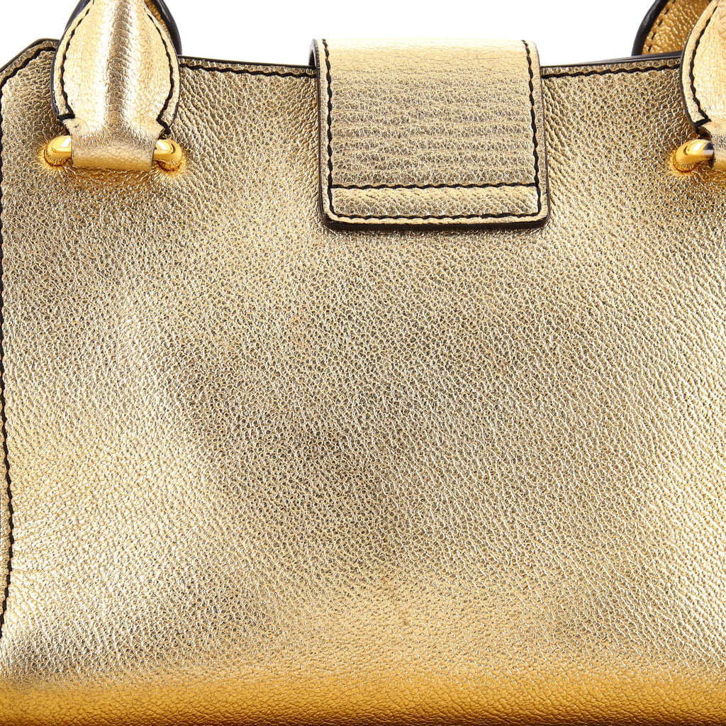 Pre Owned Burberry Buckle Tote Leather Small