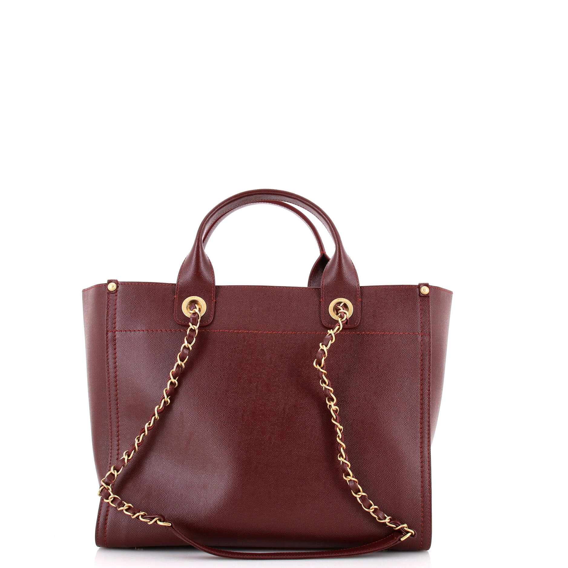 Pre Owned Chanel Deauville Tote Studded Caviar Small
