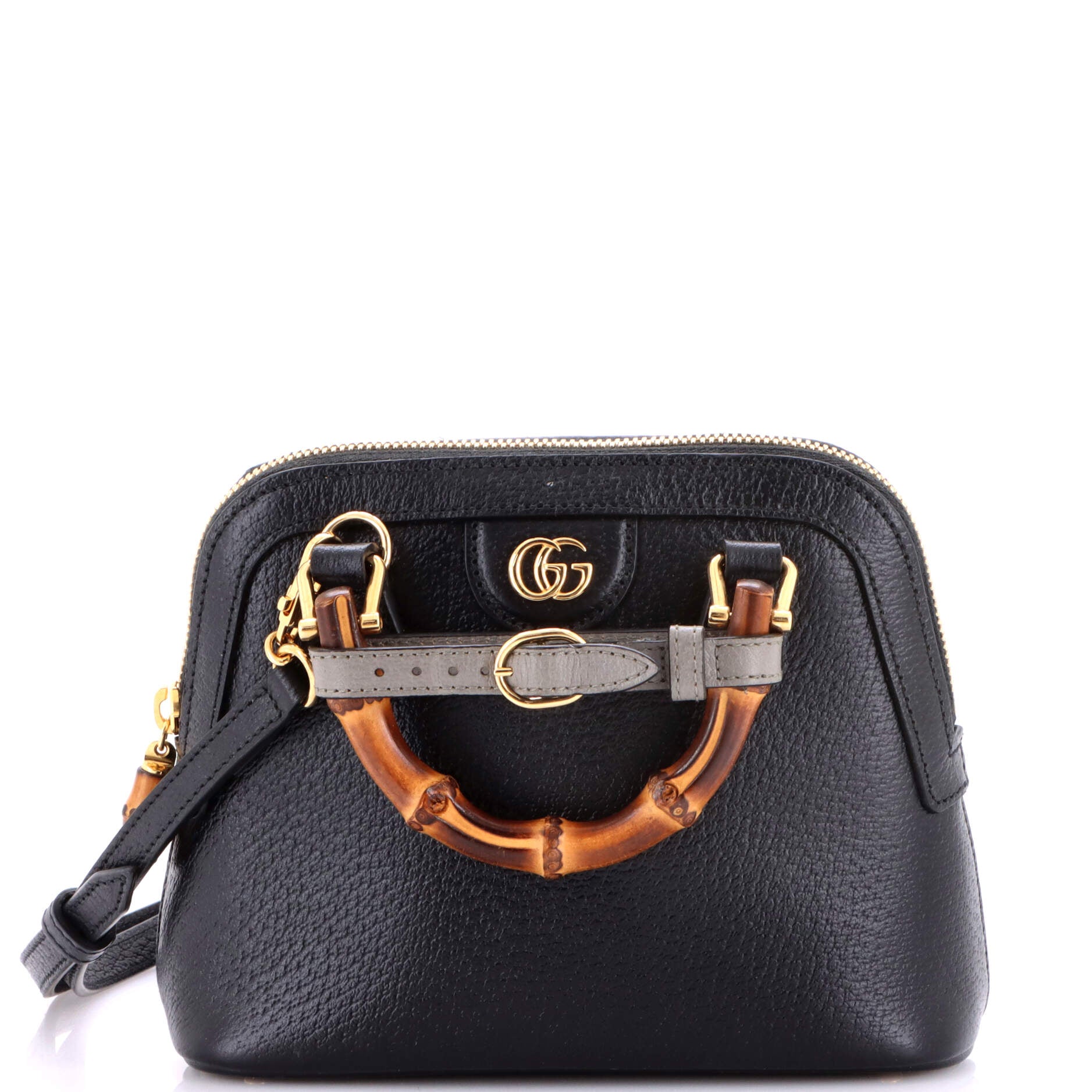 Pre Owned Gucci Diana NM Bamboo Dome Top Handle Bag Leather Mini