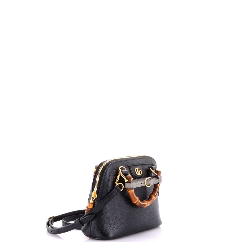 Pre Owned Gucci Diana NM Bamboo Dome Top Handle Bag Leather Mini