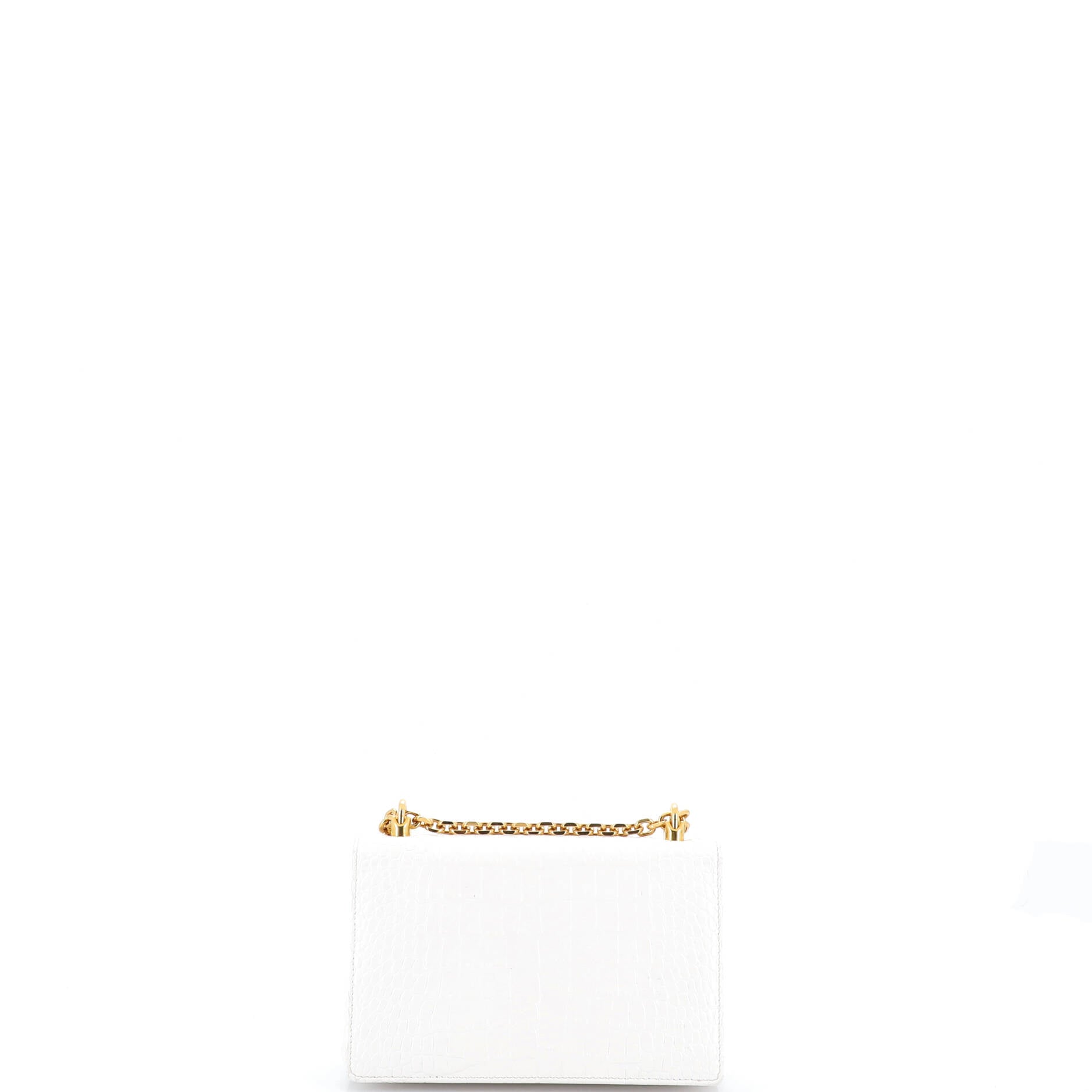 Pre Owned Dolce & Gabbana DG Girls Flap Bag Crocodile Embossed Leather Small