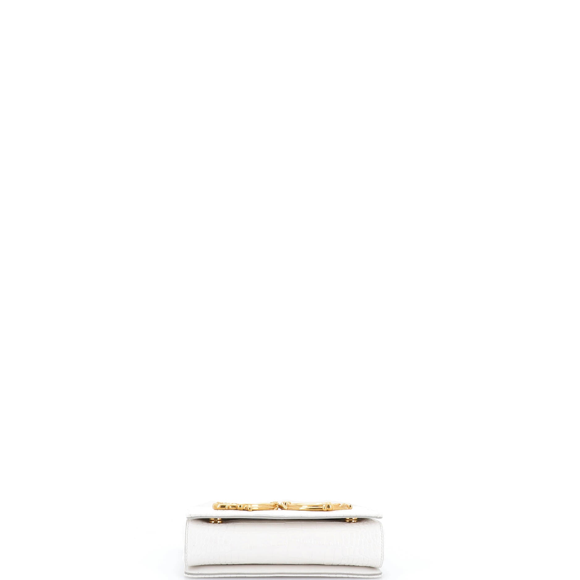 Pre Owned Dolce & Gabbana DG Girls Flap Bag Crocodile Embossed Leather Small