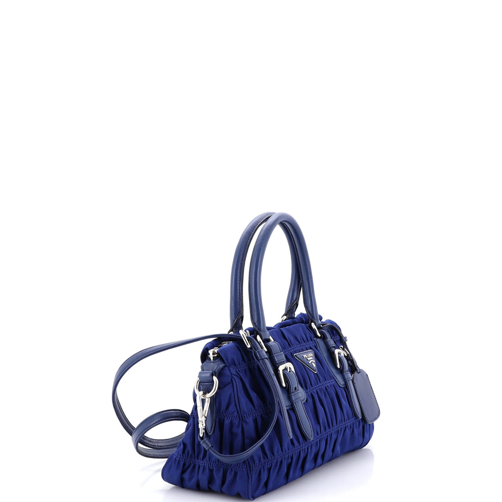 Pre Owned Prada Gaufre Convertible Satchel Tessuto Medium