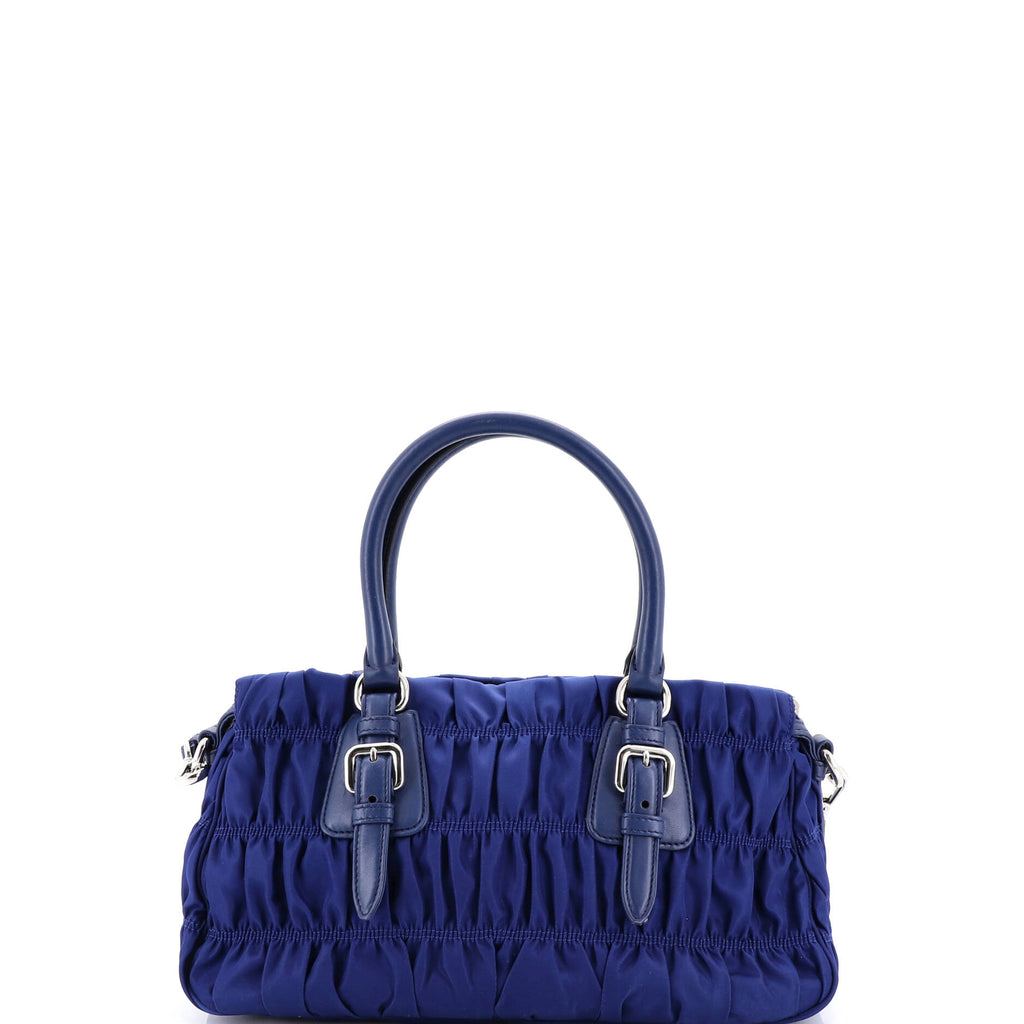 Pre Owned Prada Gaufre Convertible Satchel Tessuto Medium