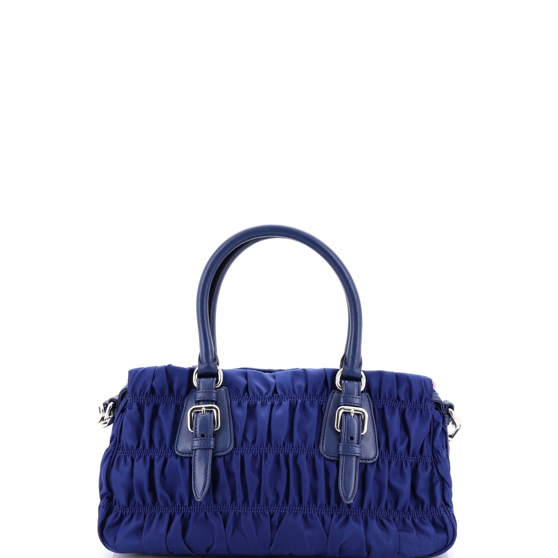 Pre Owned Prada Gaufre Convertible Satchel Tessuto Medium