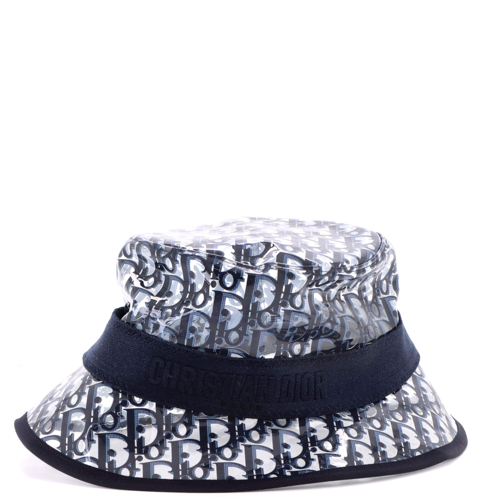 Pre Owned Christian Dior French Brim Bucket Hat Transparent Oblique