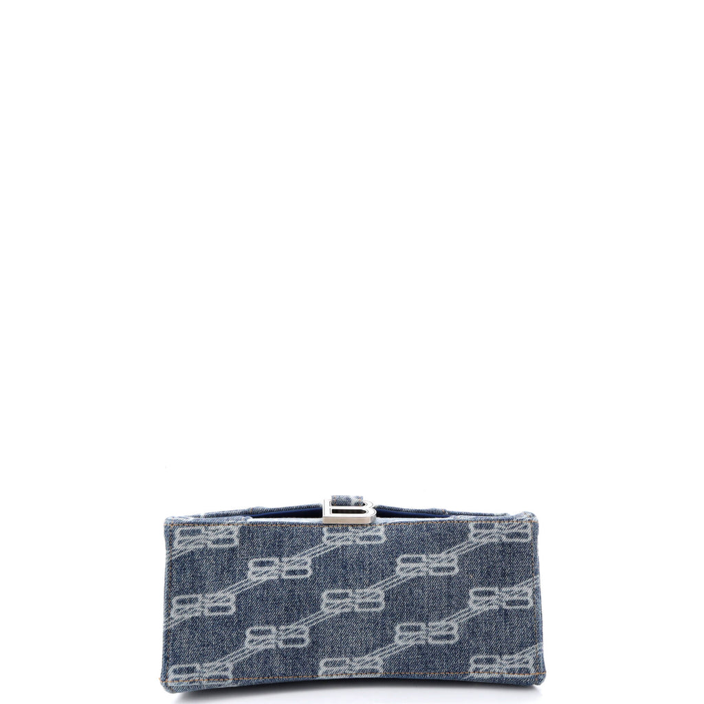 Pre Owned Balenciaga Hourglass Top Handle Bag Denim Small