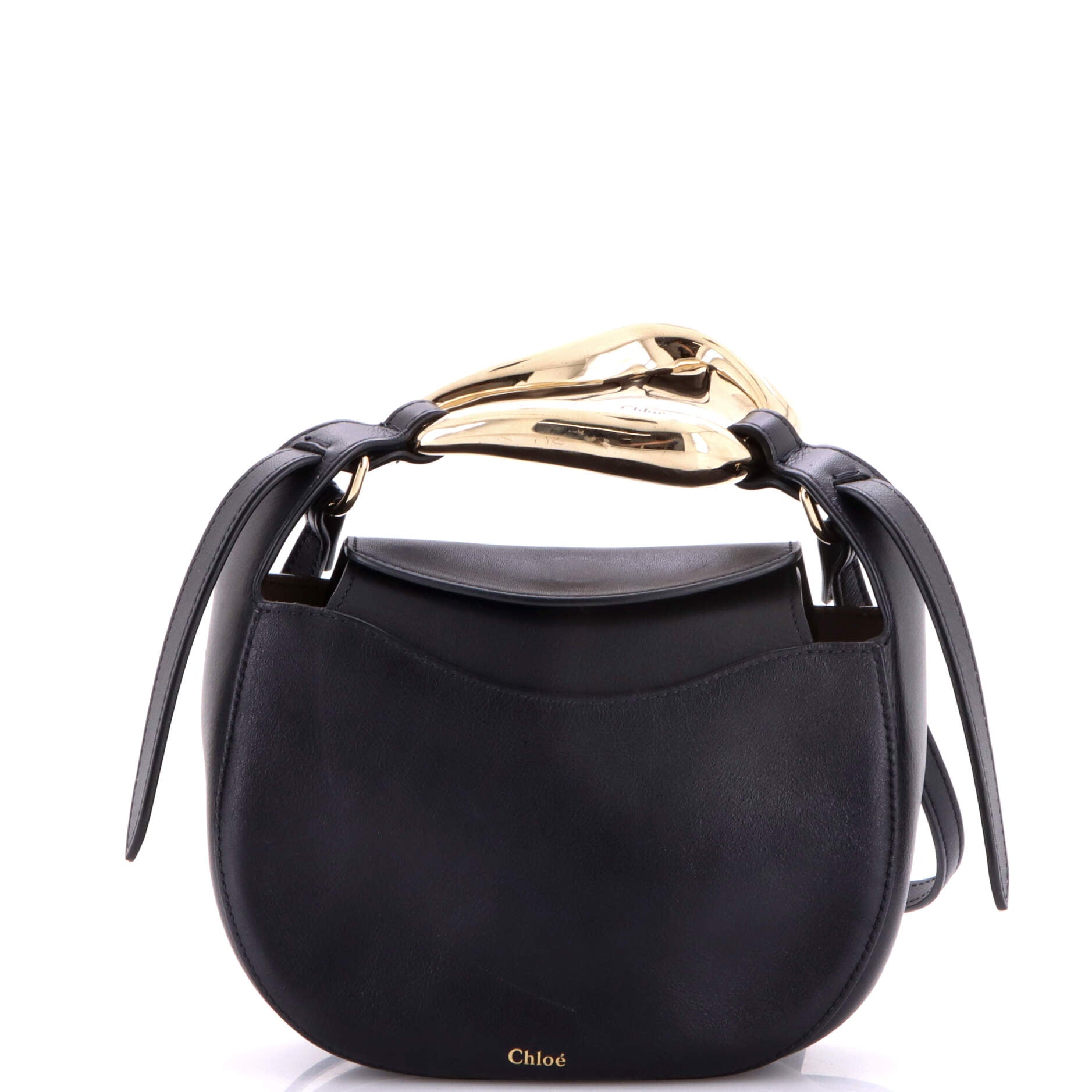 Pre Owned Chloe Kiss Purse Bag Leather Small