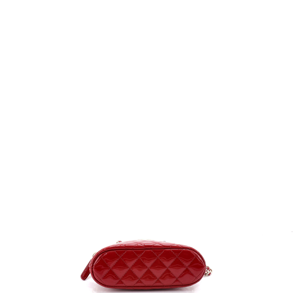 Pre Owned Chanel CC Dome Zip Crossbody Bag Quilted Patent Mini