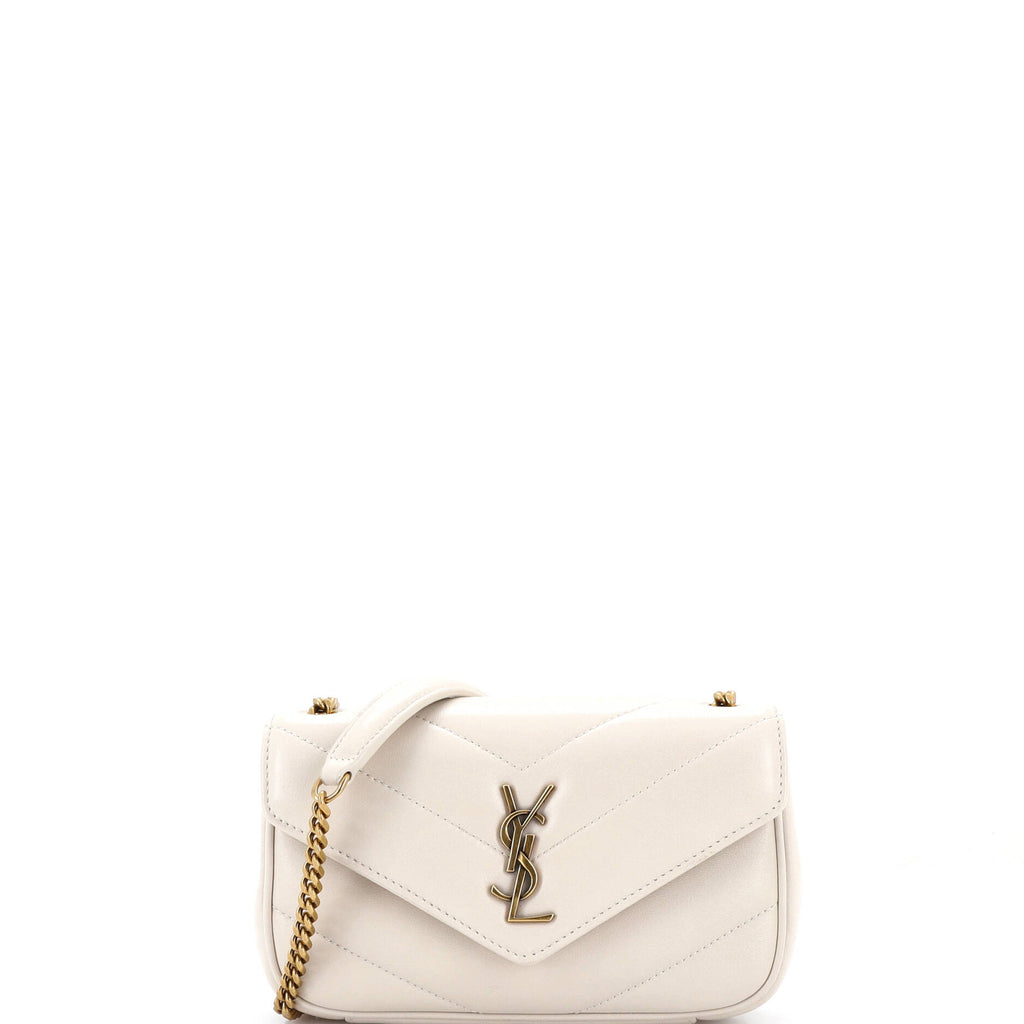 Pre Owned Saint Laurent Loulou NM Shoulder Bag Matelasse Chevron Leather Mini