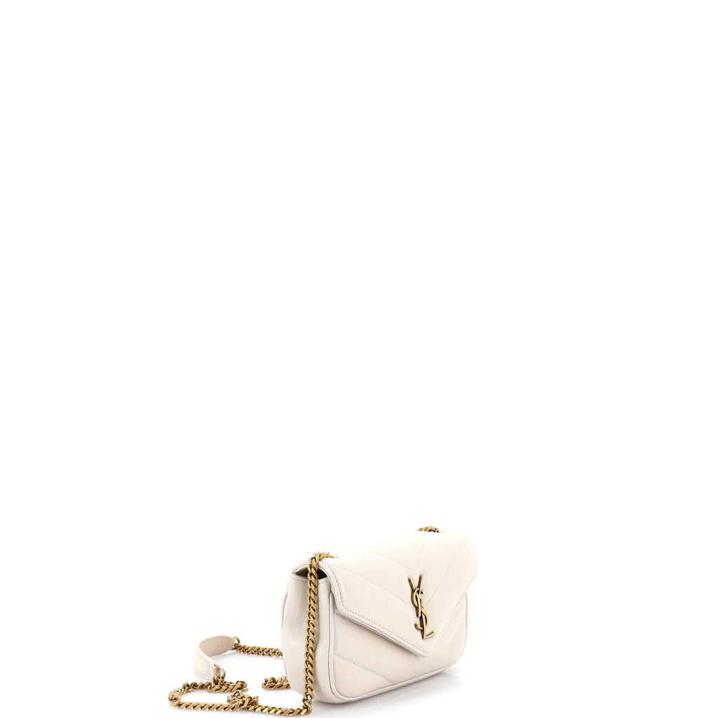 Pre Owned Saint Laurent Loulou NM Shoulder Bag Matelasse Chevron Leather Mini