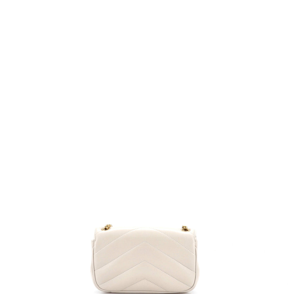 Pre Owned Saint Laurent Loulou NM Shoulder Bag Matelasse Chevron Leather Mini